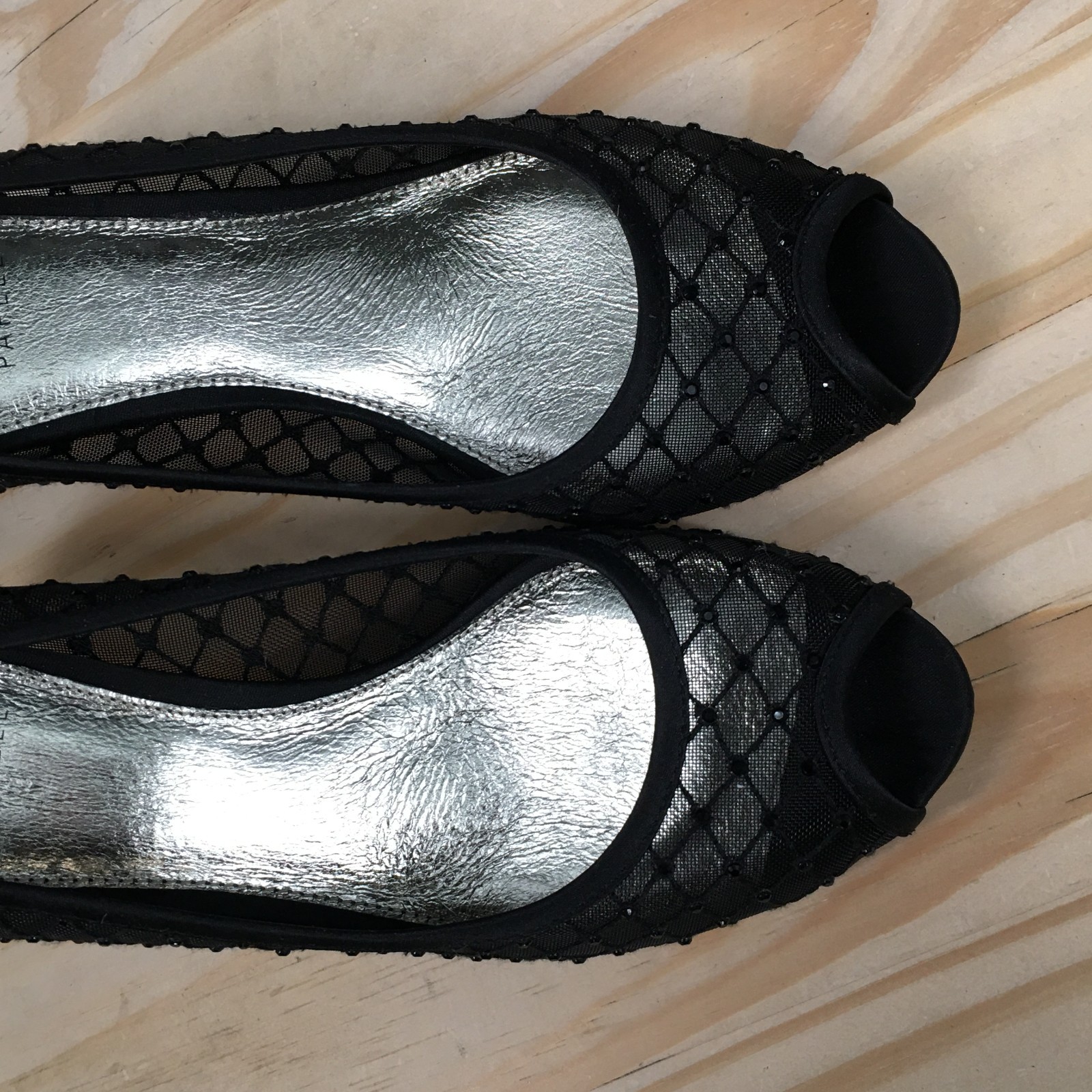 Adrianna Papell Heels Womens 7 M Jamie Slip On Peep Toe Kitten Pumps Black