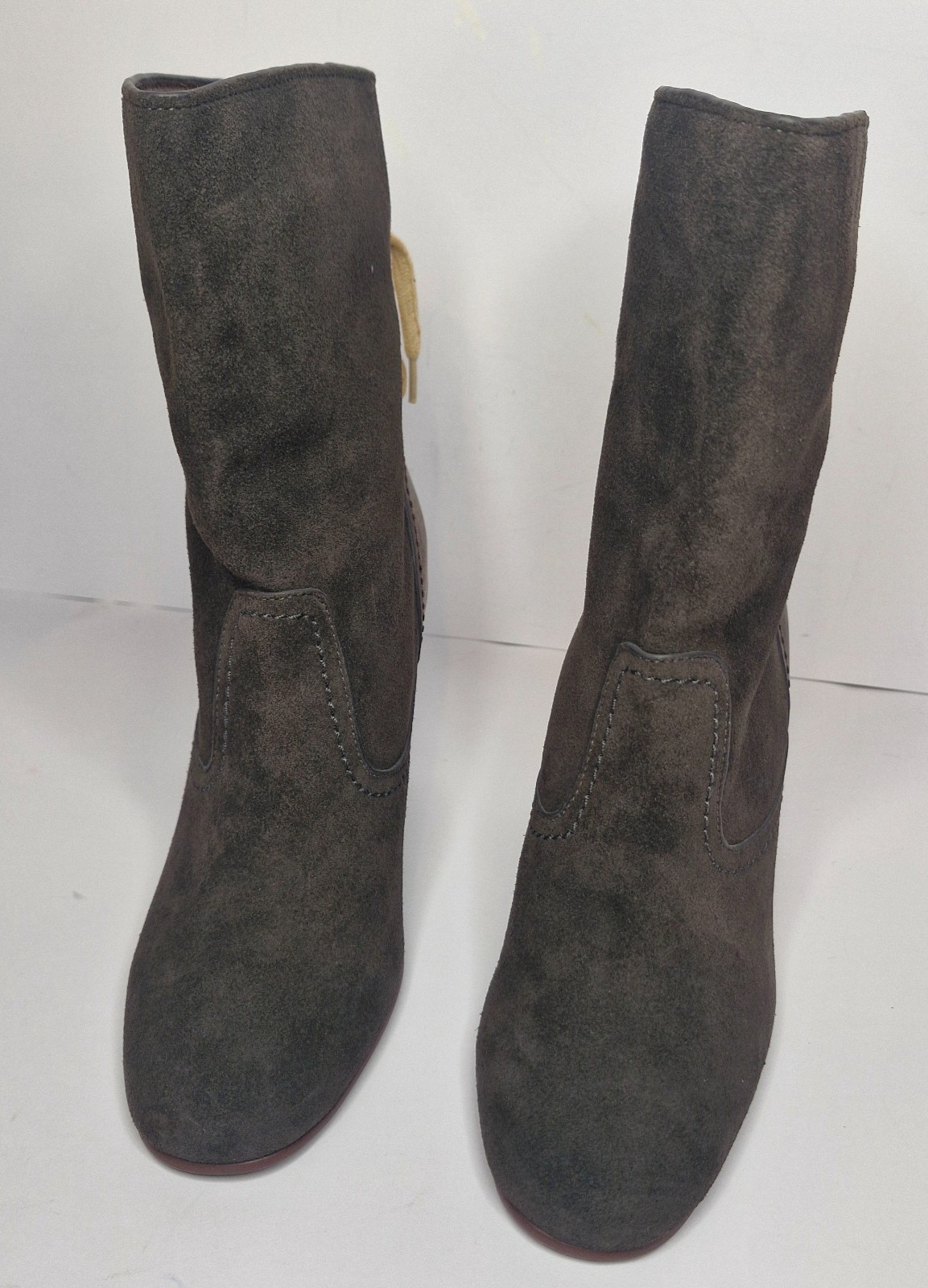 See By Chloe Lace Up Suede Brown Boots Very Good Condition Sz 37 /AU6.5 Soft