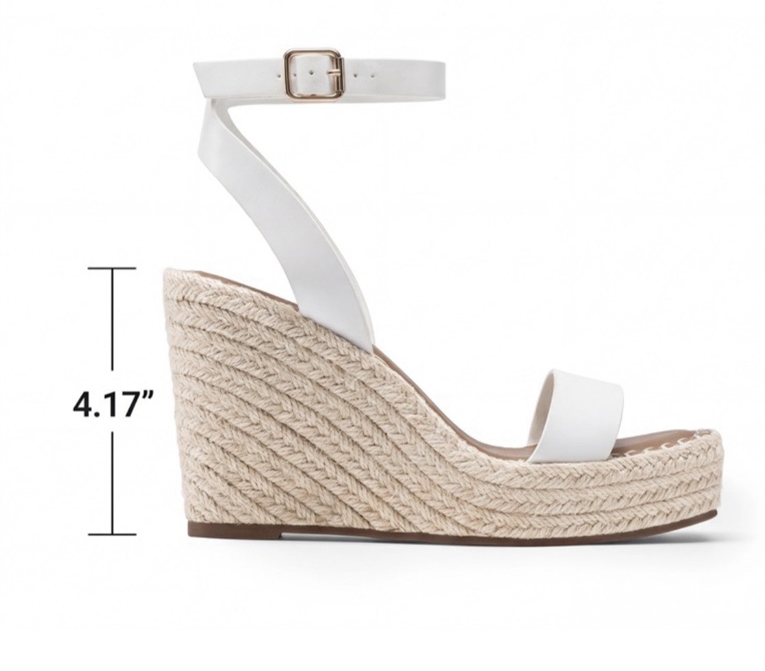 Dream Pairs Platform One Strap Espadrille Wedge Sandals In White – Sz 6