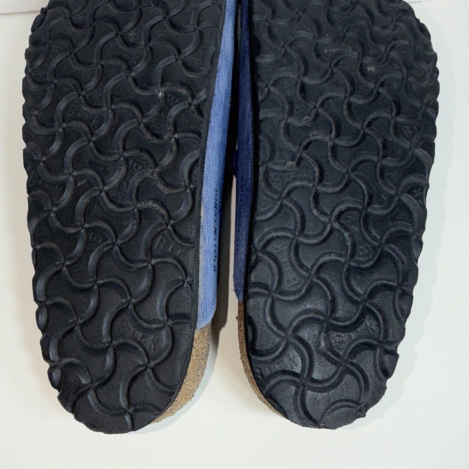 Birkenstock Boston Clogs Blue Suede Leather Size 38 Made In Germany