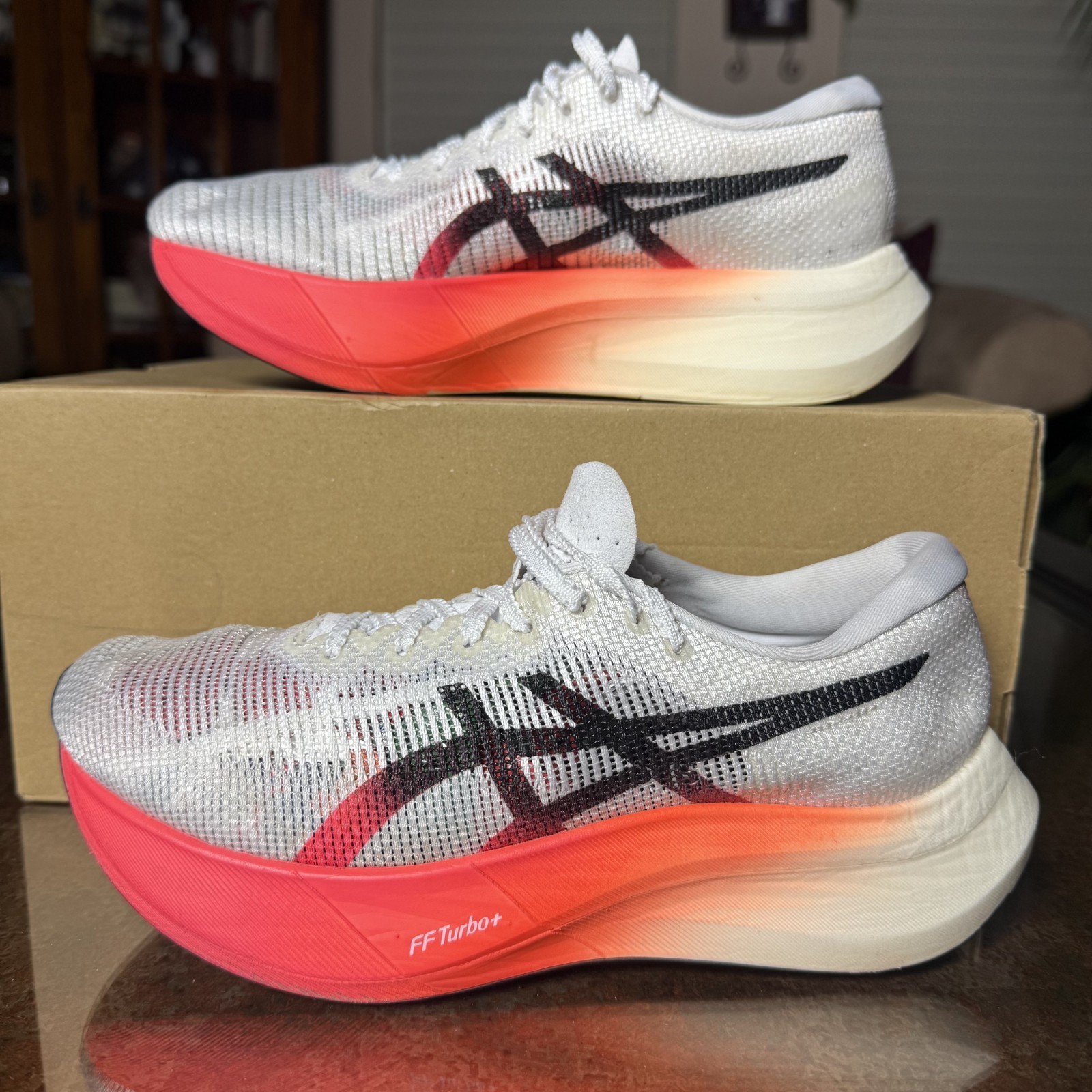 ASICS Metaspeed Edge Paris Women’s Sz 8 White Orange Carbon Plated Running Shoes