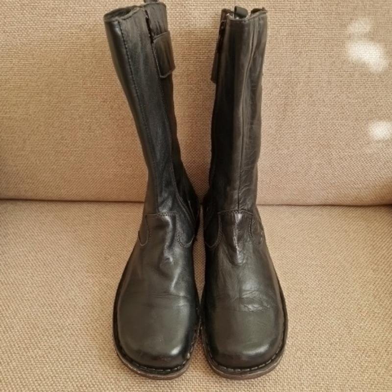 Women camel active boots black leather 39 #6VFE