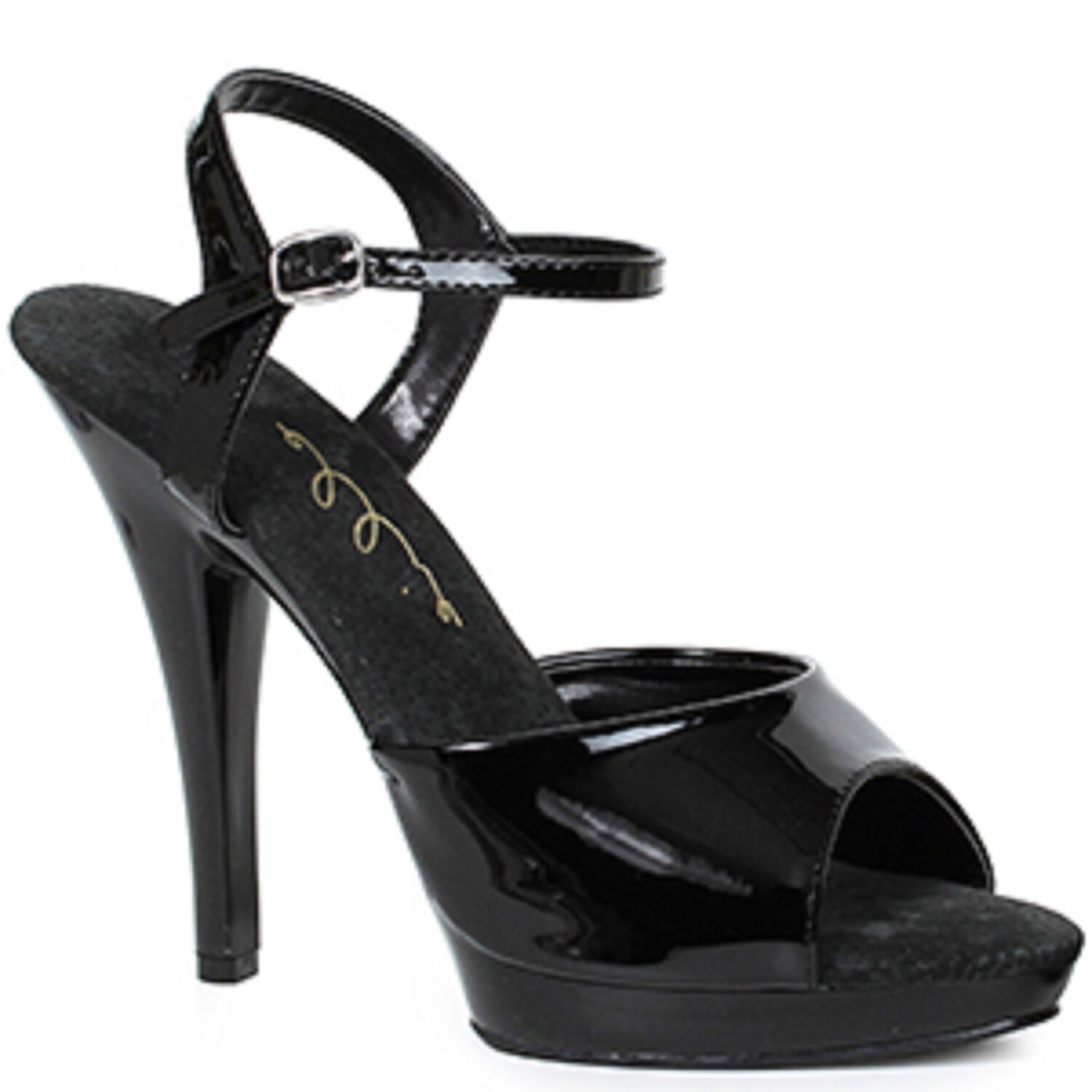 BLACK or NUDE PATENT WIDE WIDTH 5″ HEEL SANDAL Sz 6 7 8 9 10 11 12 13 14
