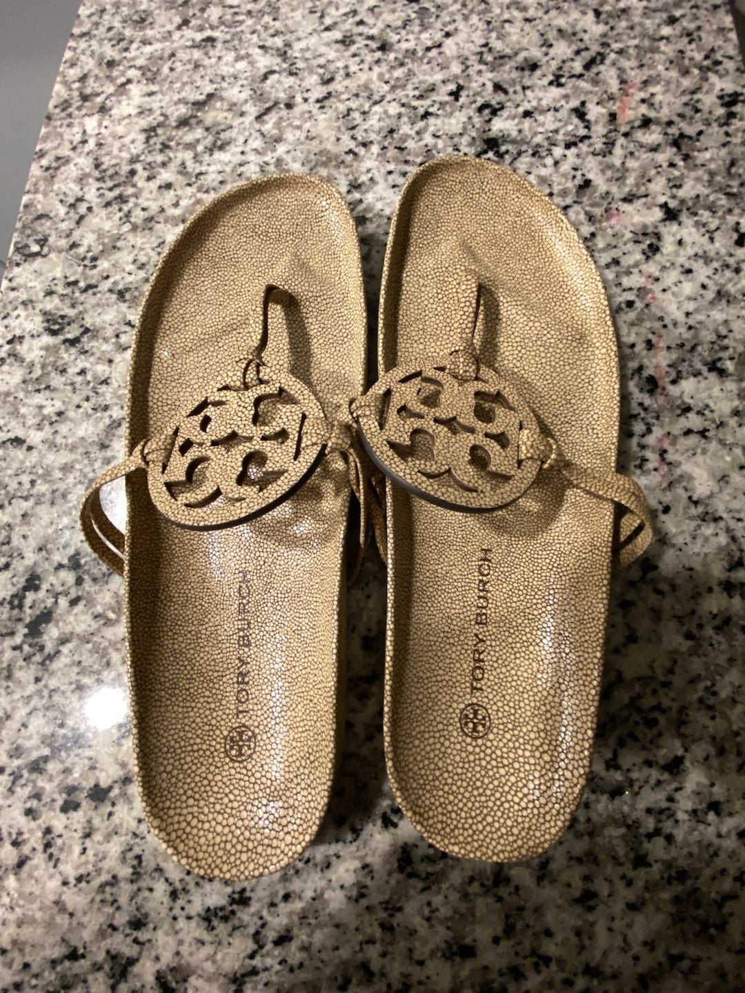 Tory Burch Miller Cloud Stingray Print Thong Sandals
