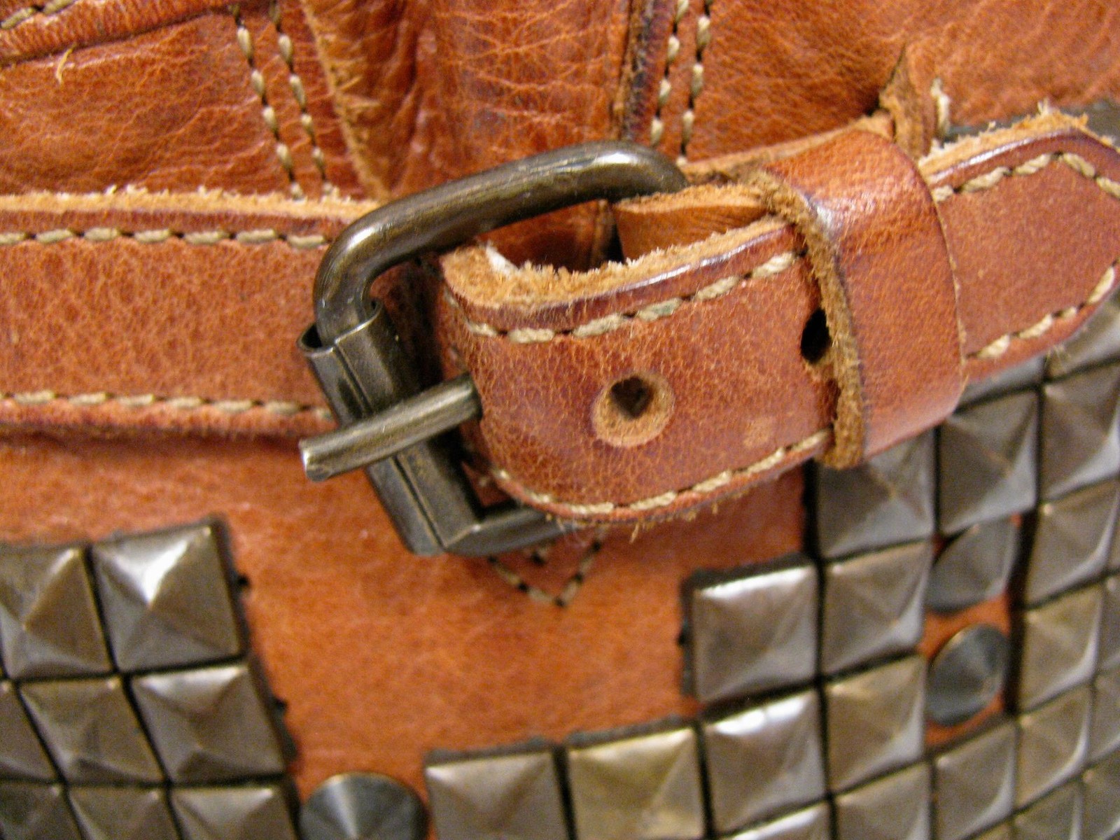 ASH BOOTS BROWN LEATHER DISTRESSED MOTO BIKER TRASH PAVONDONA STUDDED SHOES~38.5