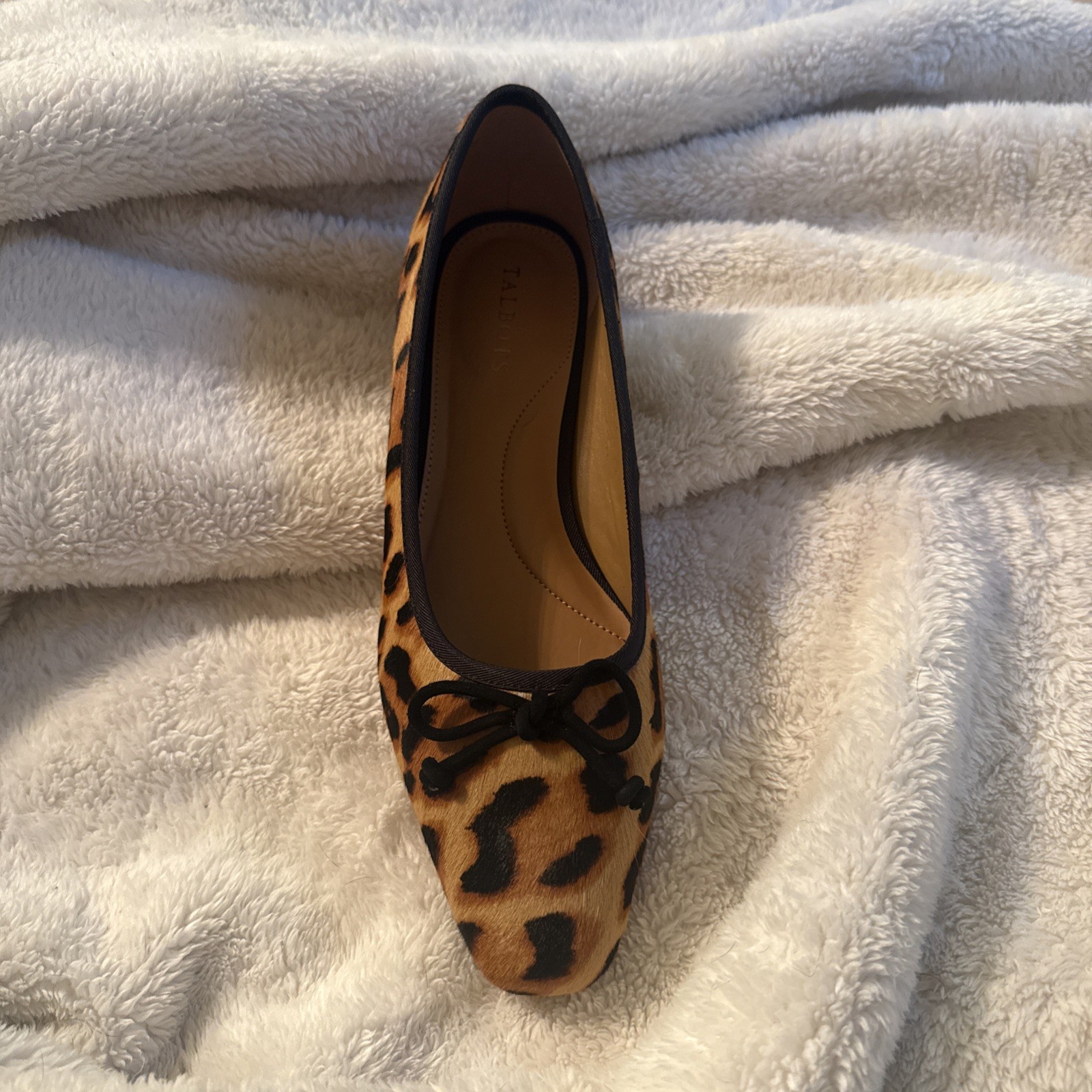 Talbots Block Heel Pumps Leopard Calf Hair Leather Shoes 9M