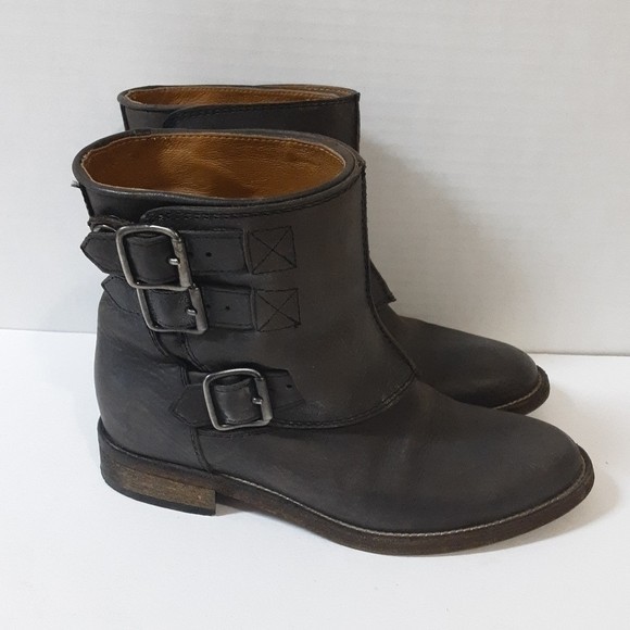 Via Roma15 women leather boots ankle gray 36 casual office winter fall y2k