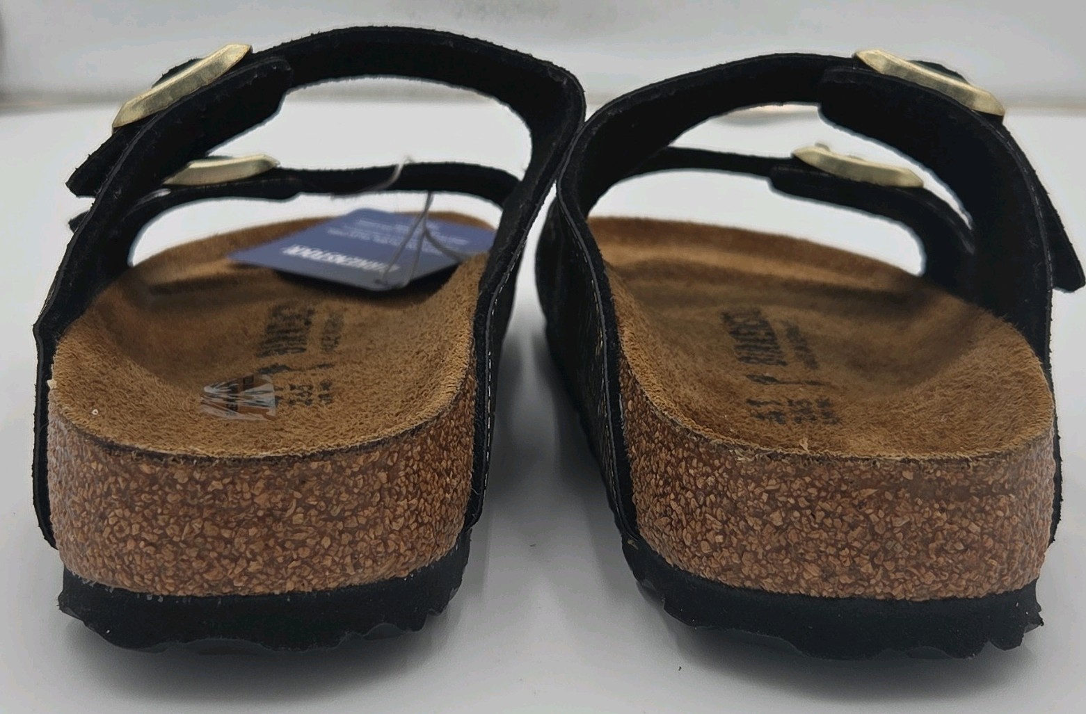 NWT Birkenstock Arizona Python Snakeskin Print Brown Gold Slide Sandals Size 11M