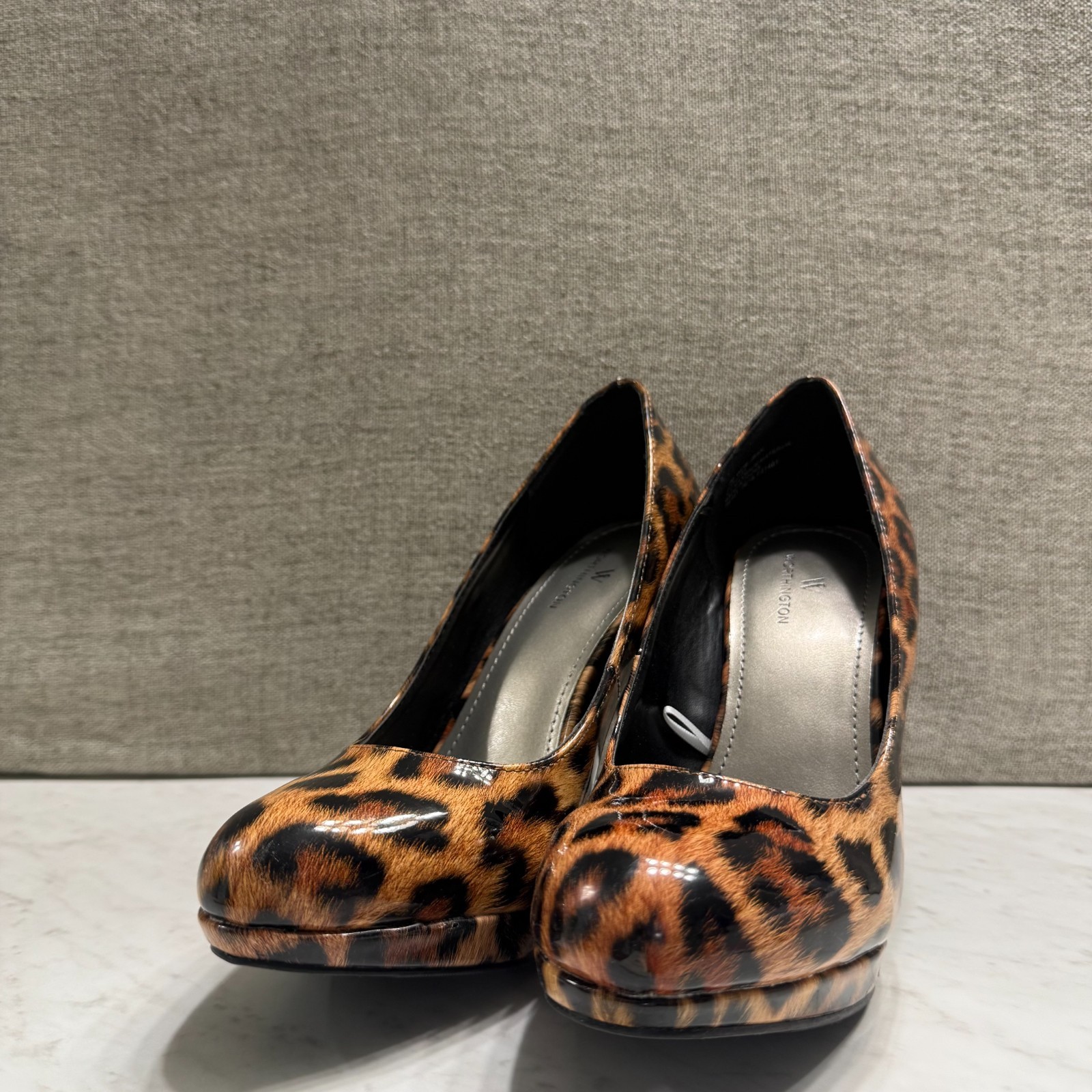 Worthington Animal Print Leopard Stiletto Pump Heel Career Chic Womens Size 7