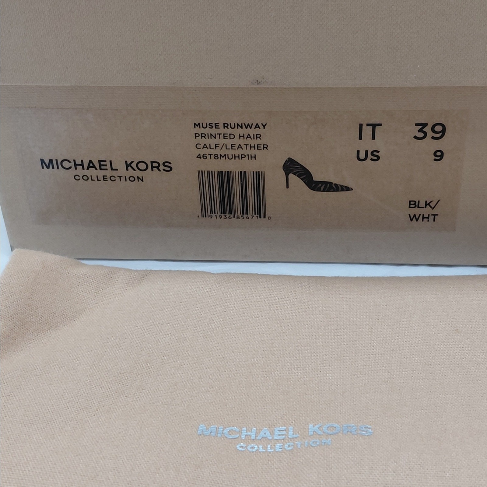 $695 NIB Michael Kors Collection Muse Runway Pump Women IT 39/ 9 Zebra Heels