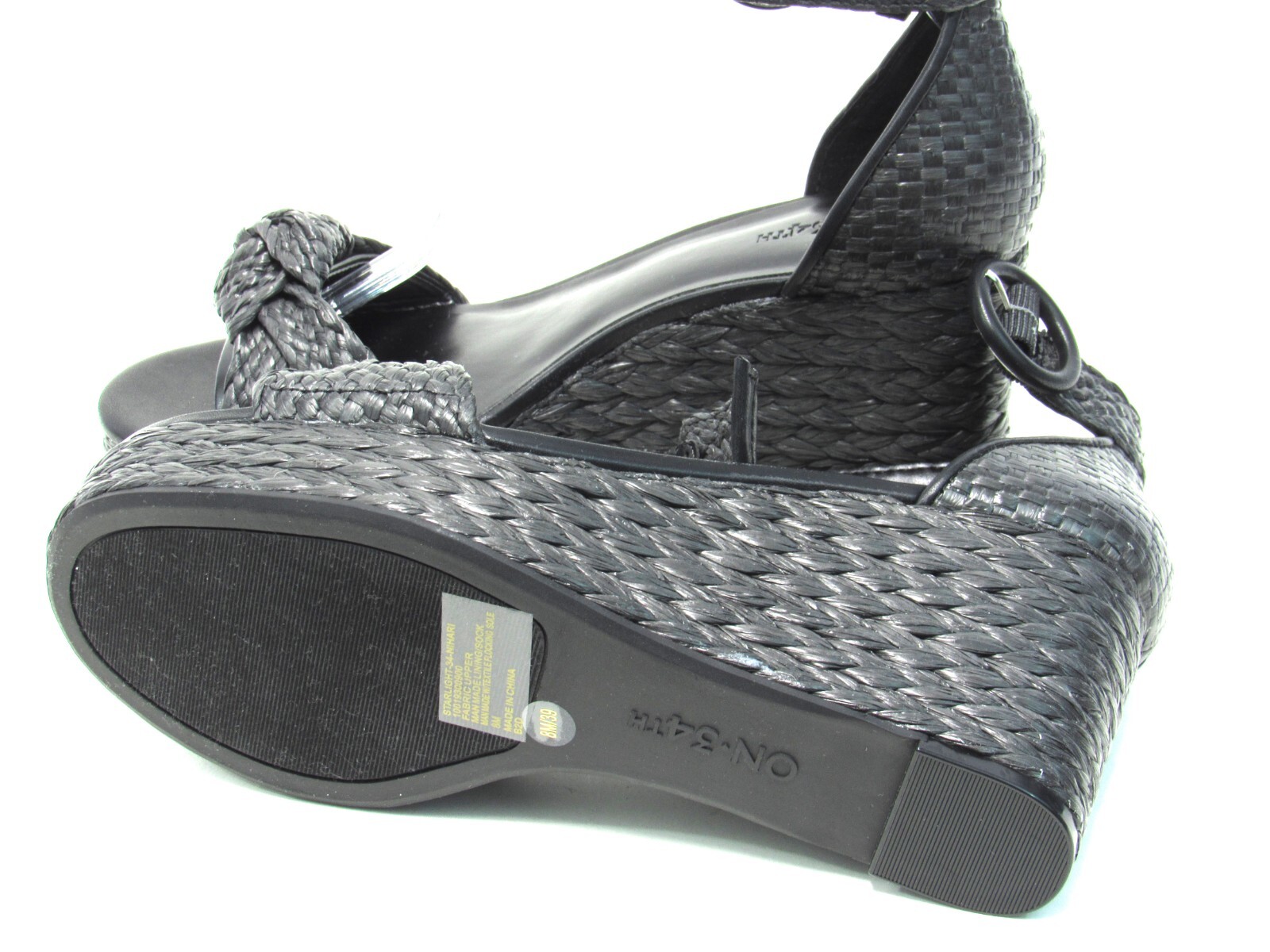 On 34th Nihari Ankle-Strap Platform Wedge (Women’s) – Black – Sz 8.5 M