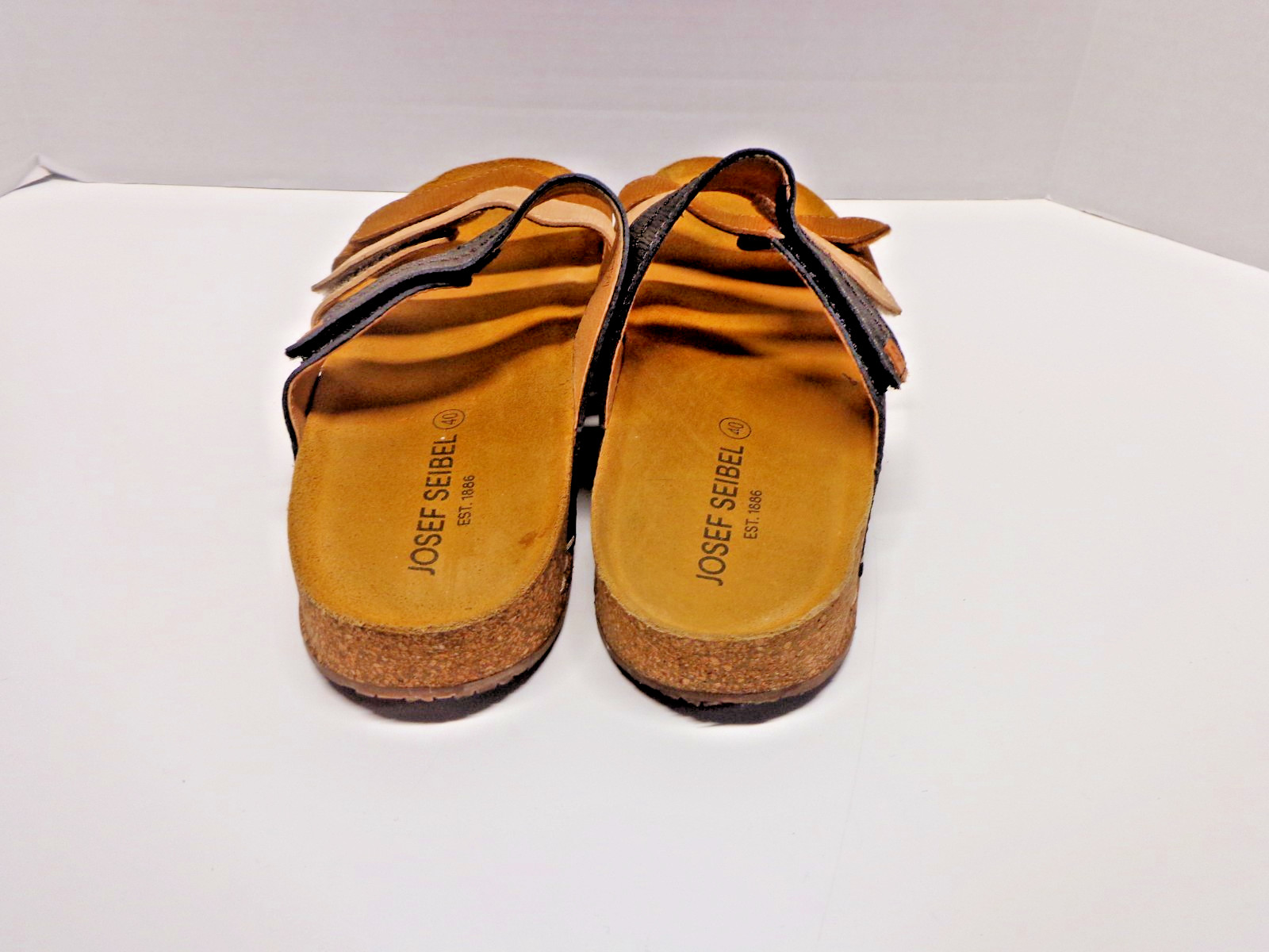 JOSEF SEIBEL Hannah 03 Comfort Sandals Brown Taupe Black Leather 40 EUC