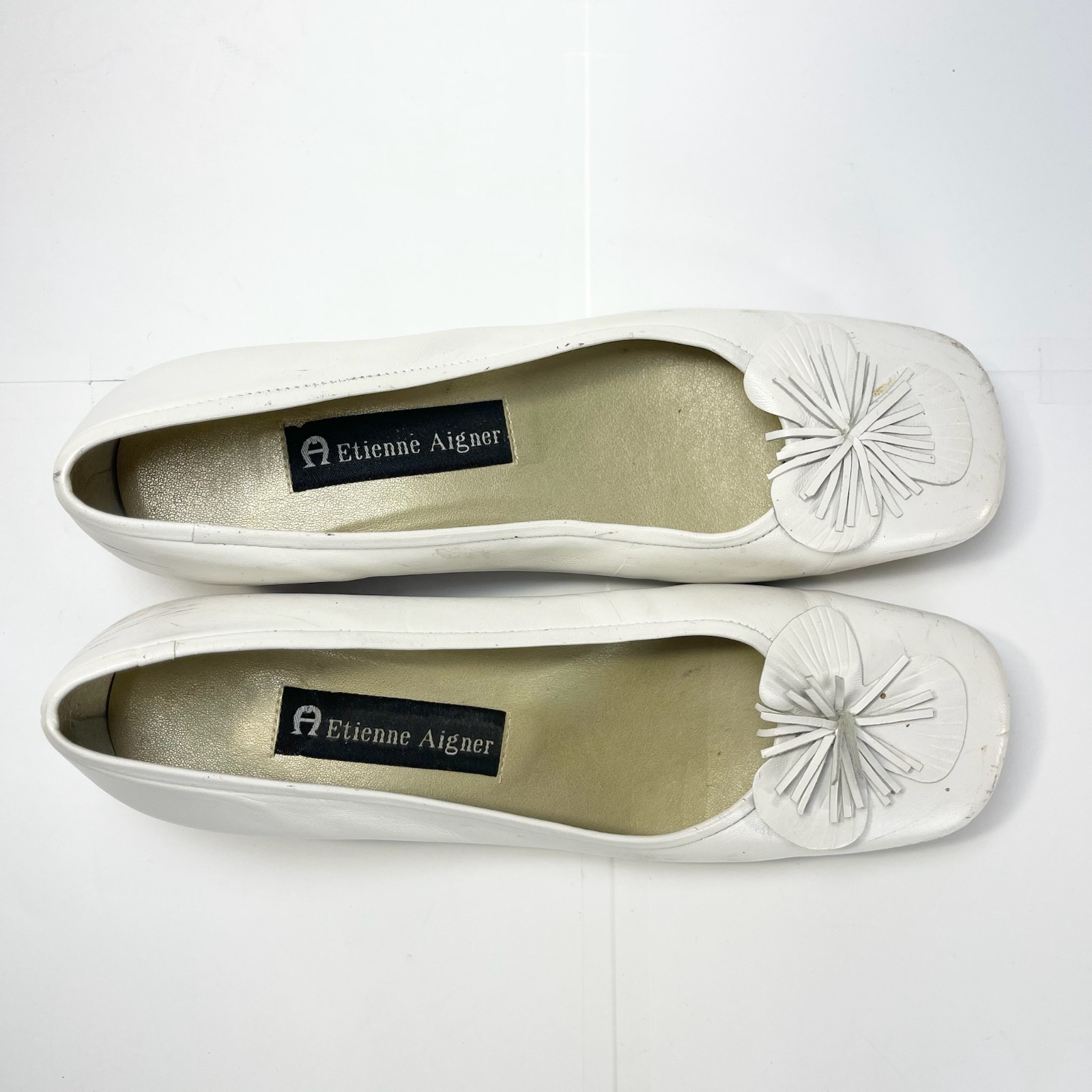 Etienne Aigner Womens Gardener Flats Flower Bridal Slip On Shoes White Size 6 M