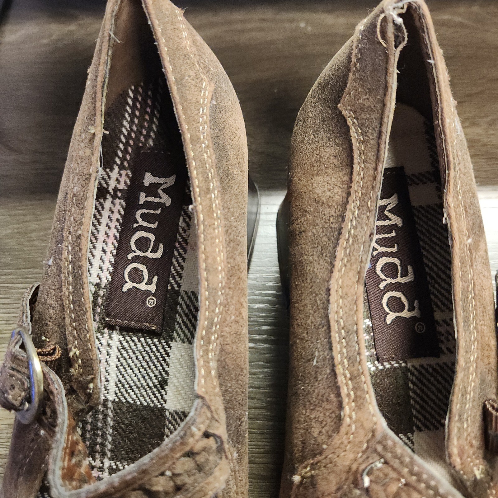 Vtg Mudd Y2K Brown Plaid Chunky Heel Platform Mary Jane *Fit Size 9/10 RARE 90’s