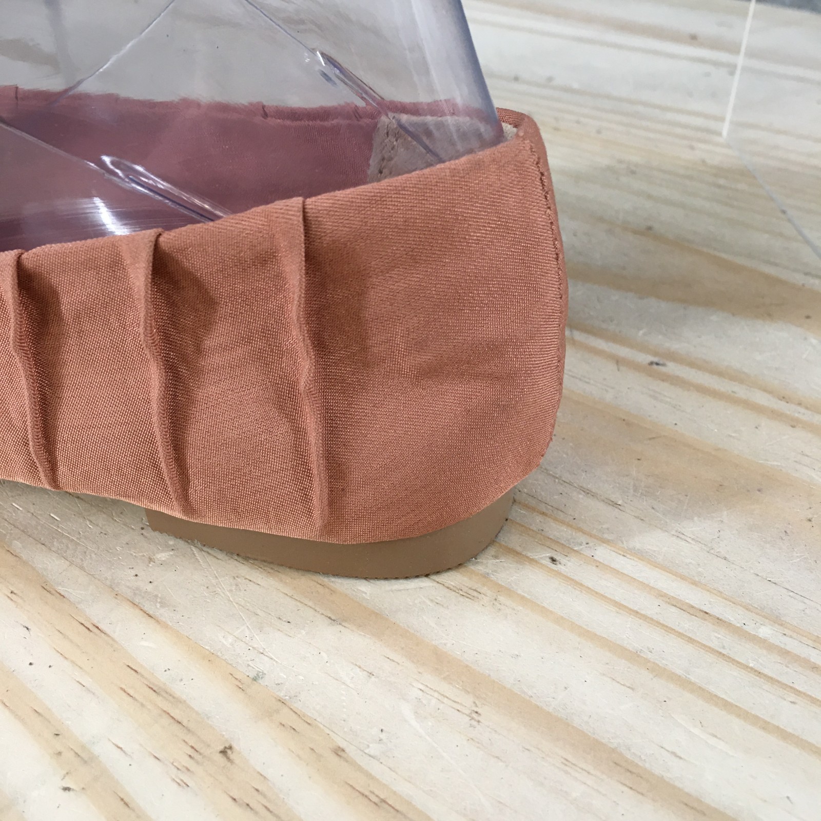 Korks Shoes Womens 6 M Palmer Casual Slip On Pleated Ballet Flats Orange Fabric