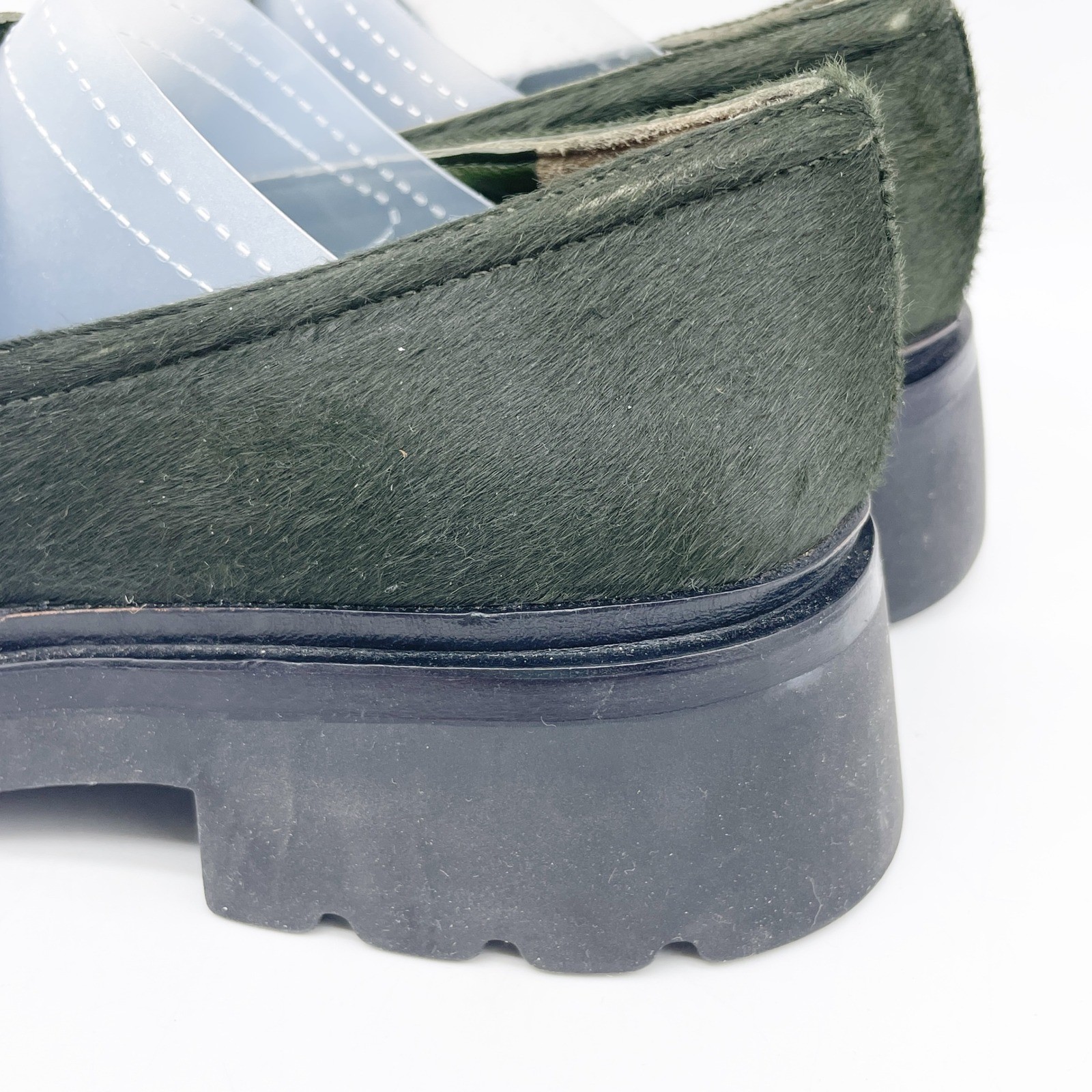 Vince Women’s Robin Genuine Calf Hair Lug Sole Loafer Olive Green US 6 / EUR 36