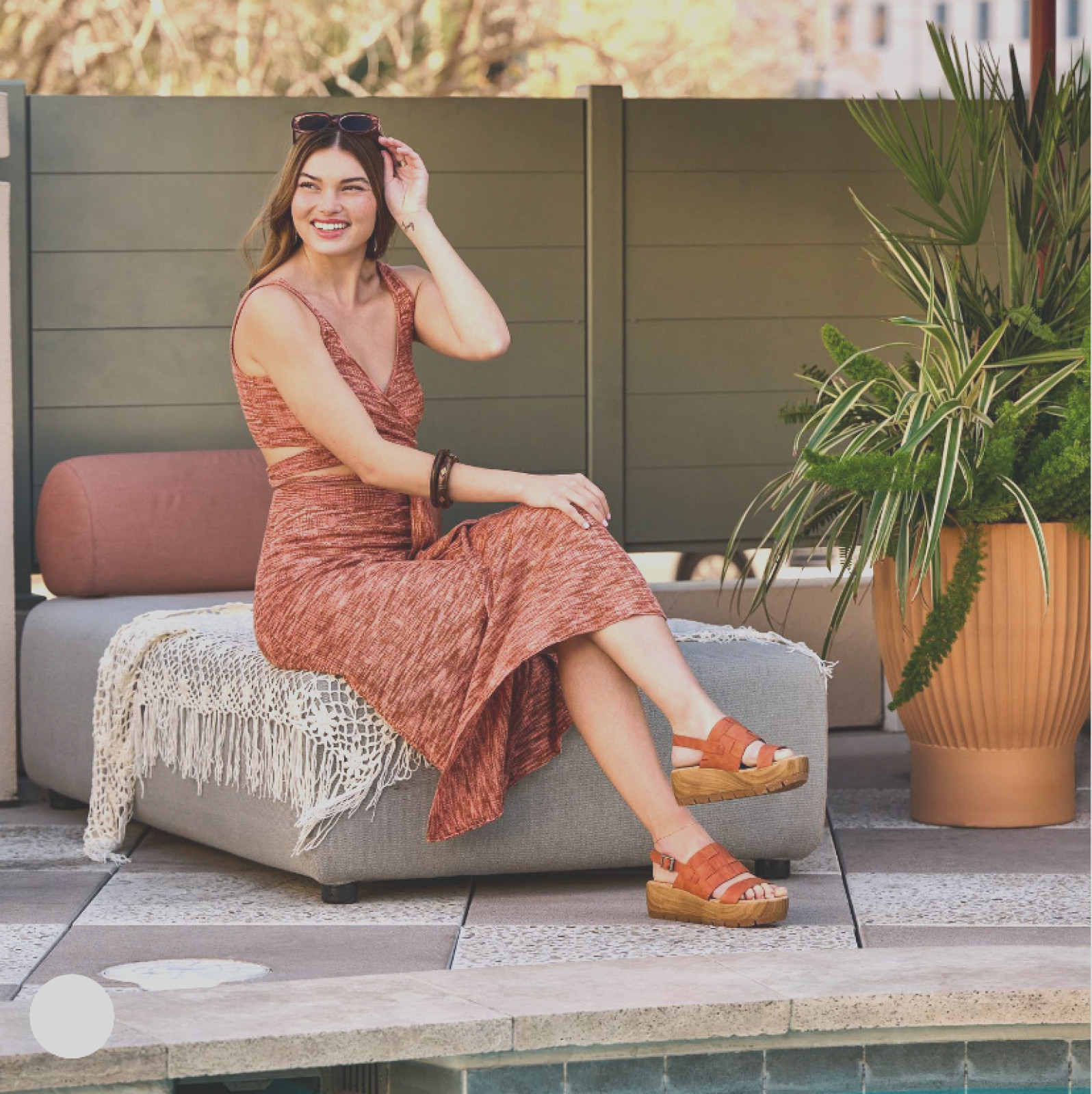Korks Kork Ease Sz 9 Fraya Wedge Sandals Woven Platform Clog Shoes Orange NEW!