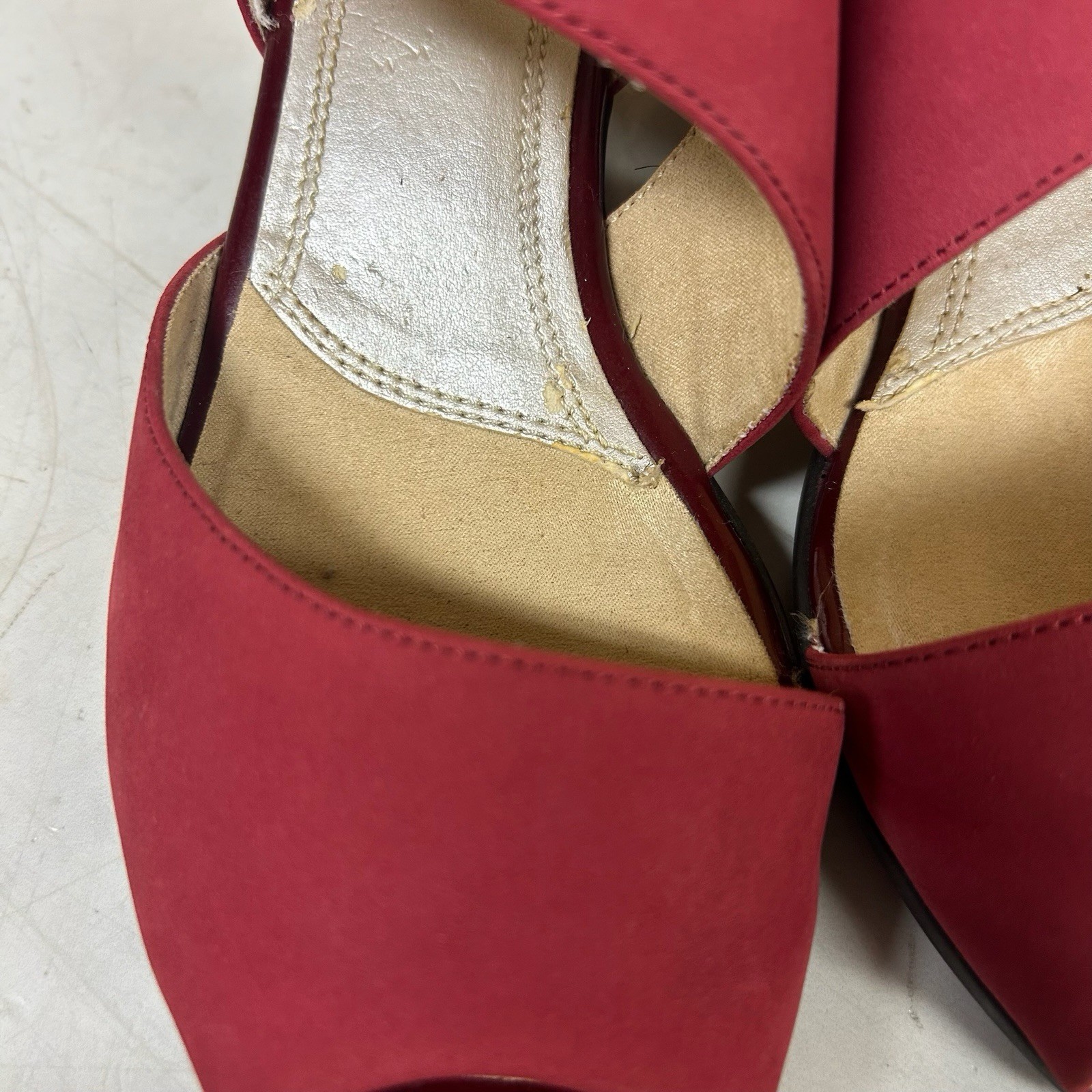 fitfit Women’s Open Toe Slingback Sandals Burgundy Size 24.0cm Comfort