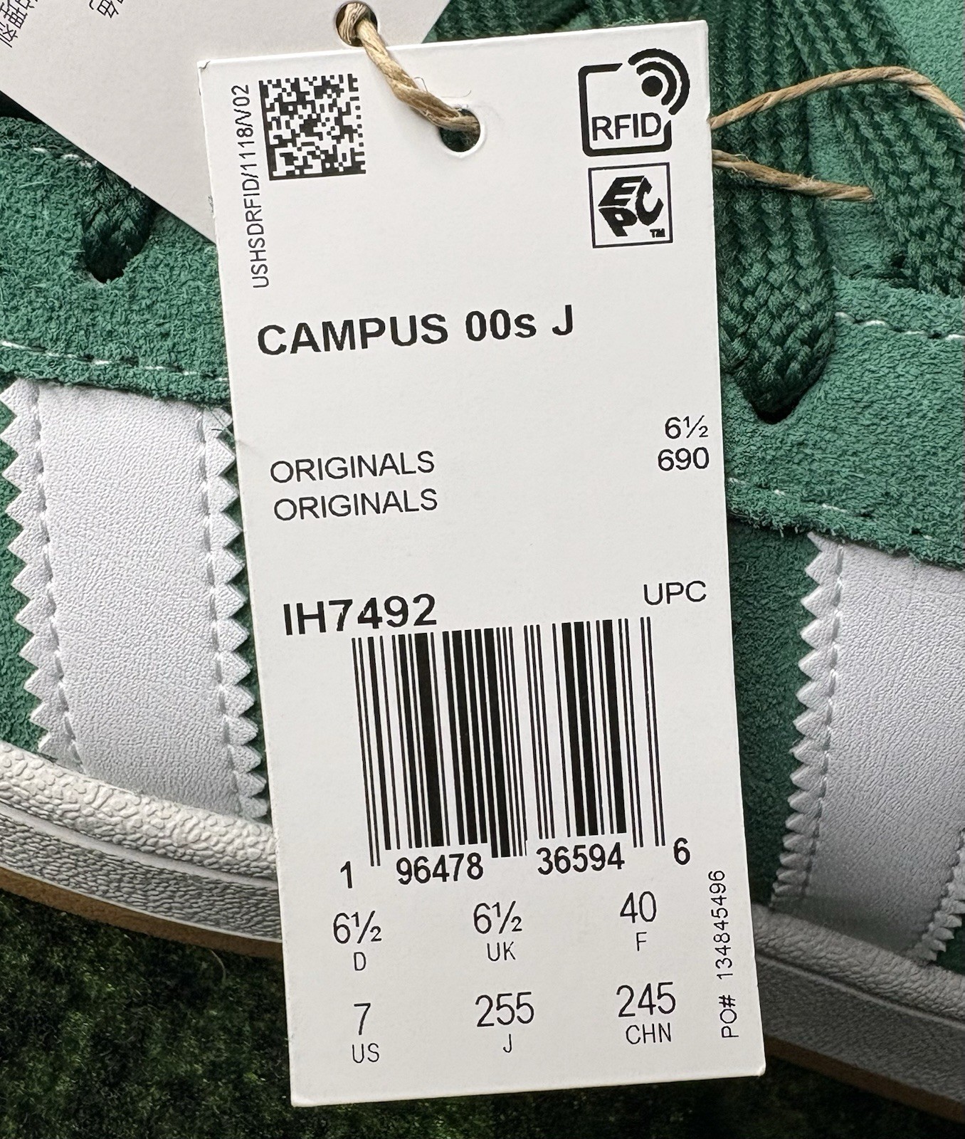 US Youth 7/Women’s 8 – Adidas Campus 00s J “Dark Green White Gum” IH7492