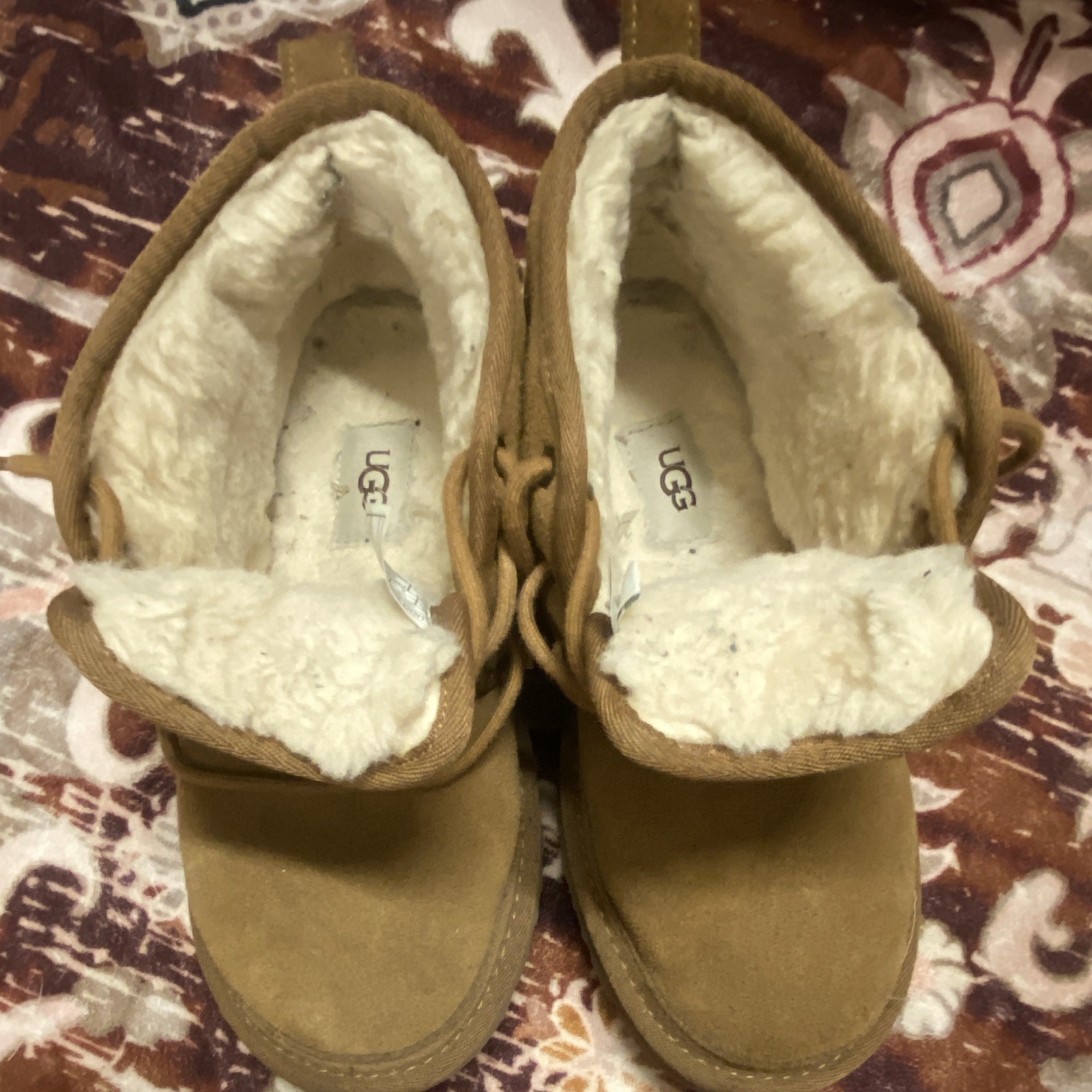 UGG Women’s Brown Suede Shearling Lined Lace-Up Ankle Chukka Boots
