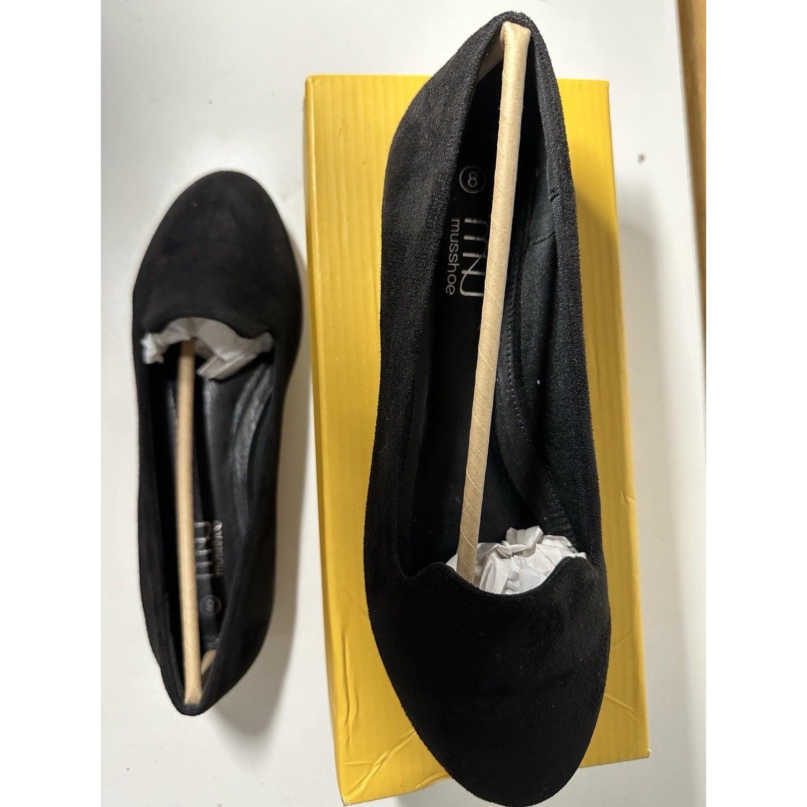 MUSSHOE Women’s Comfortable Ballet Flats : Round Toe Loafers – Sz 8