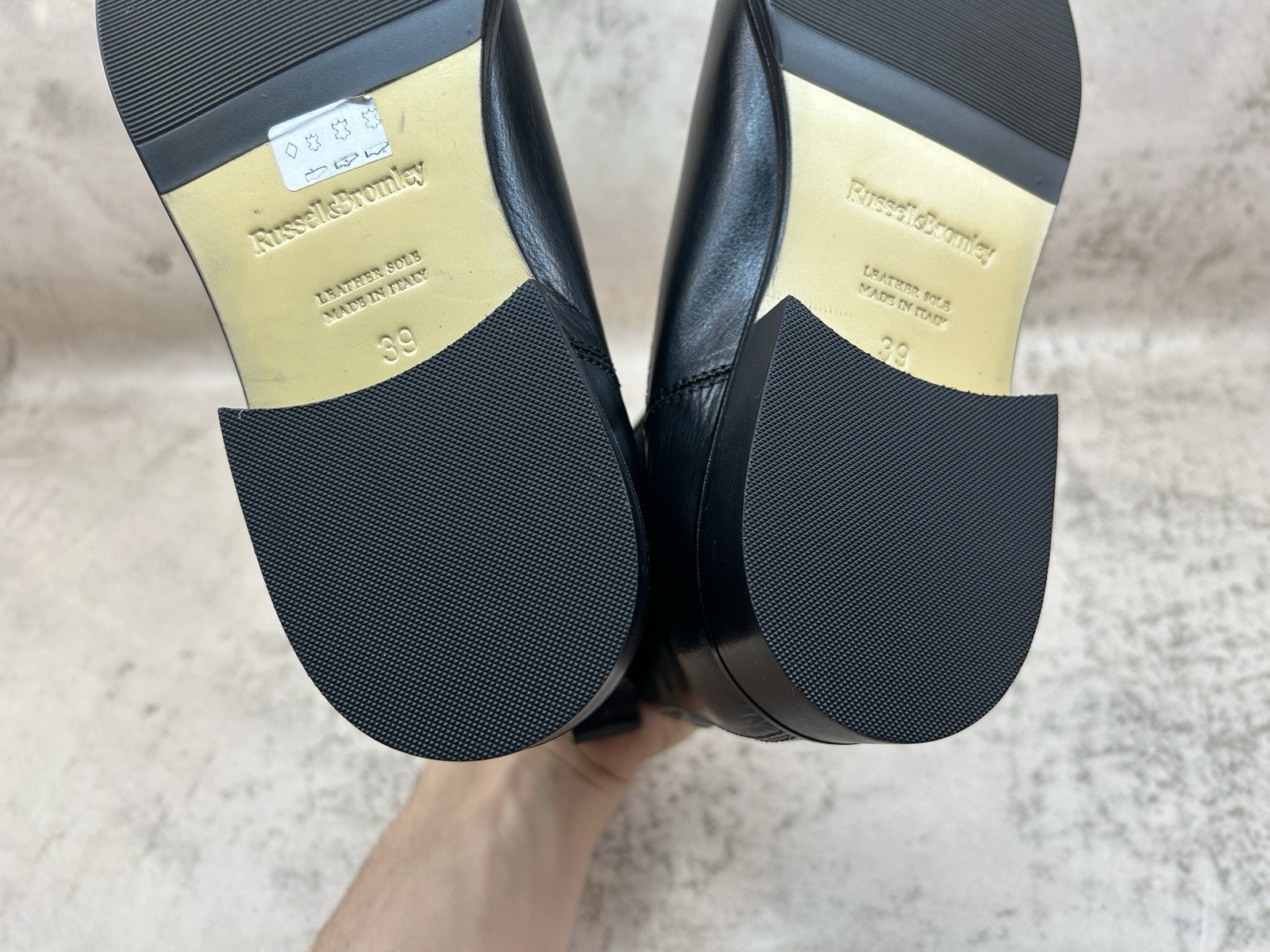 Russell&Bromley Black Leather Chelsea Boots Size 39 (US 8 /UK 6) Made In Italy