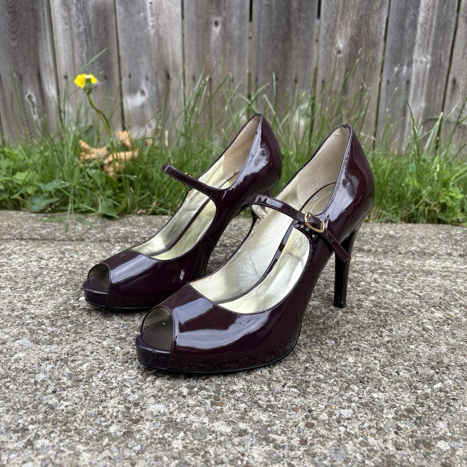 Y2K Vintage Style GUESS Plum Purple Peep Toe Heels Size Women’s 8