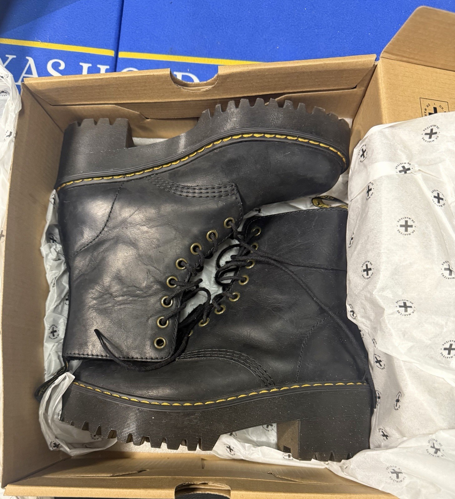 Dr. Martens Shriver Hi Women’s Black Leather Platform Ankle Lace-Up Boot 6