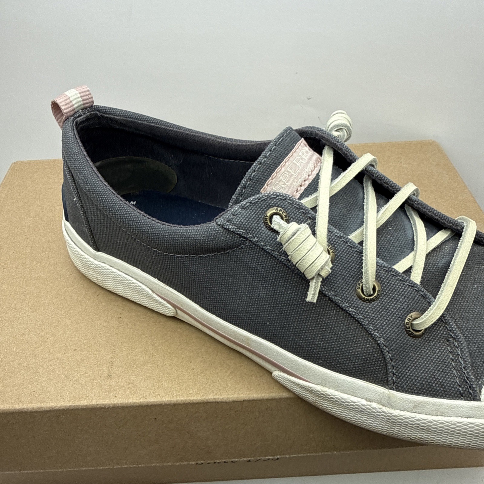 Sperry Women’s Pier Wave LTT Canvas Sneaker STS85891 Gray Size 7.5