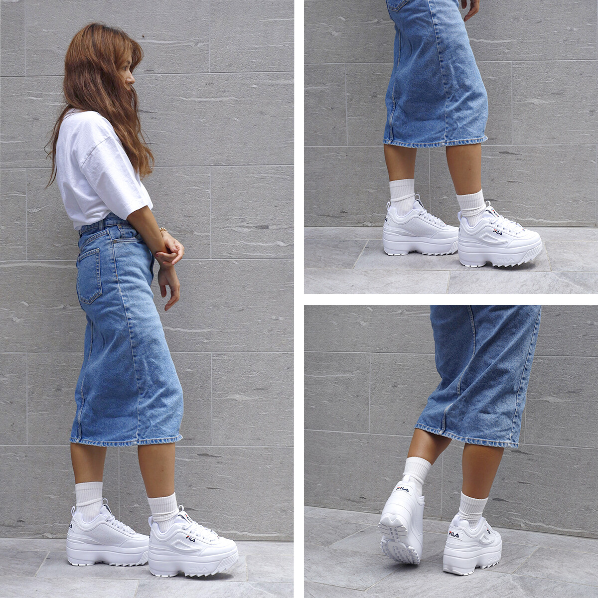 FILA DISRUPTOR 2 WEDGE Sneaker WHITE WFW22044001 Unisex Platform Sneakers New