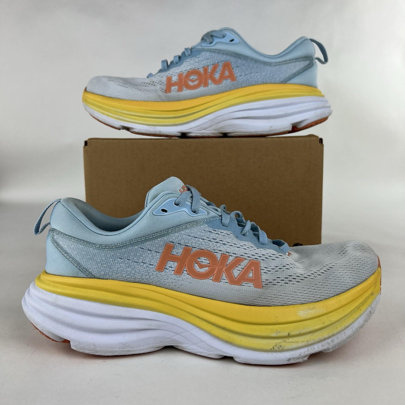 Hoka One One Women’s Bondi 8 1127952 SSCA Running Blue Shoes Sneakers Size 9.5B