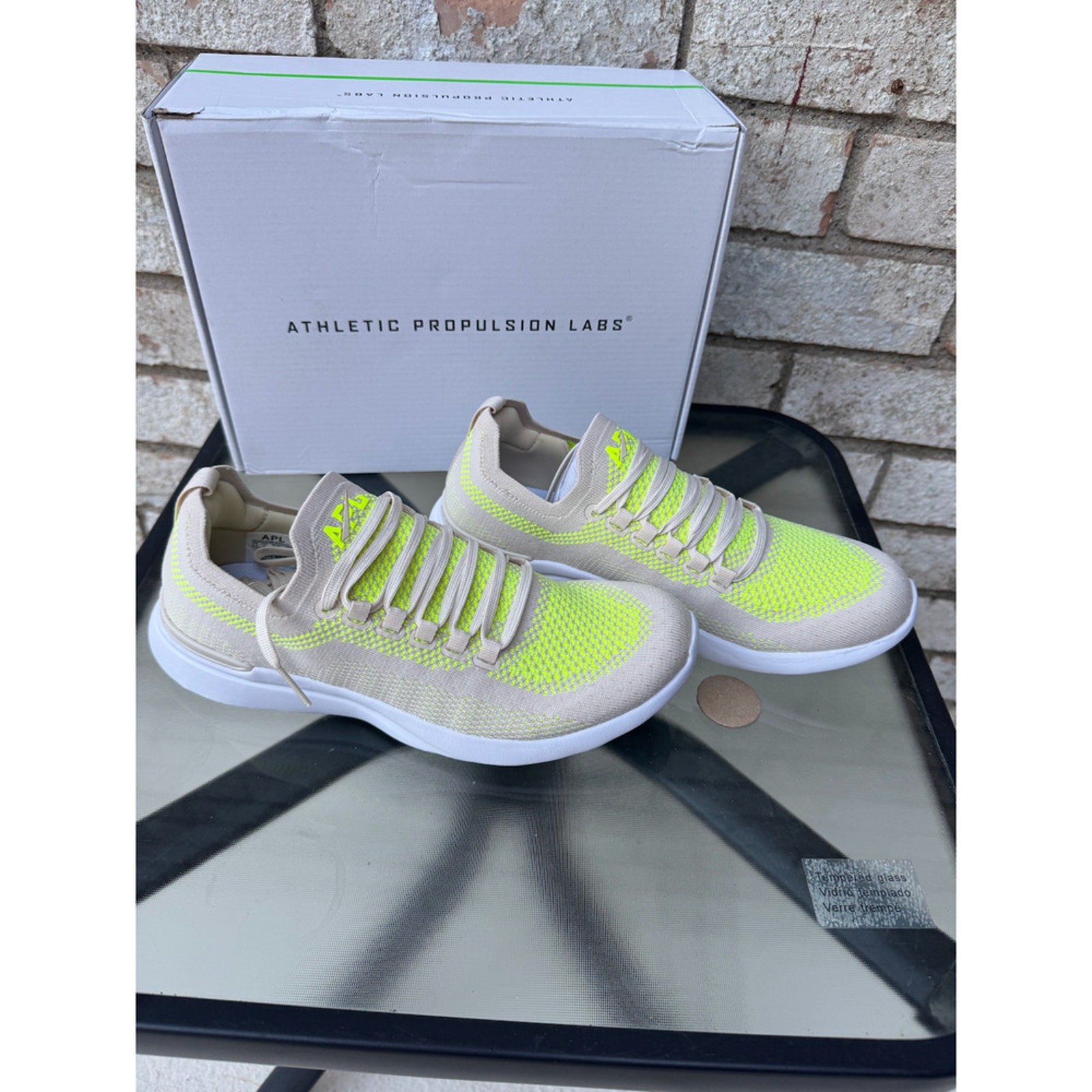 APL Women’s Sneakers Techloom Breeze (Neon Yellow/Beige) Size 8.5