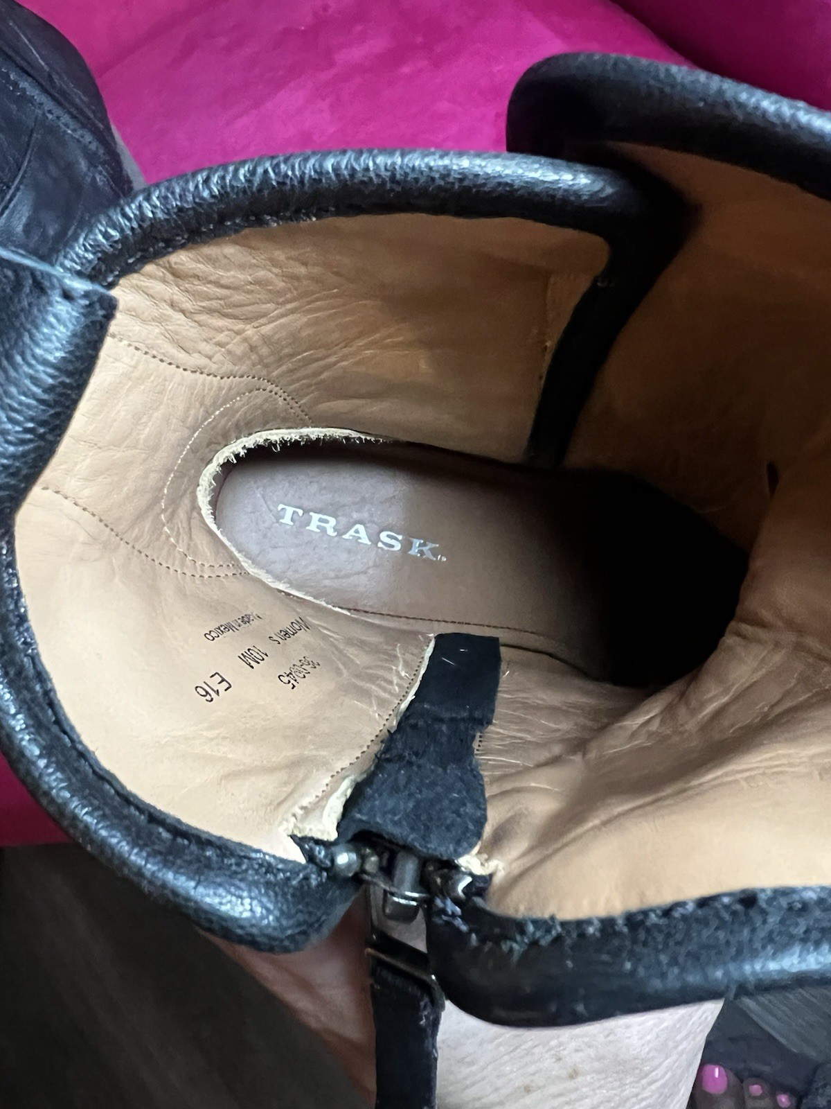 Trash Becca In Black Italian Washed Sheepskin Leather Size 10, never worn