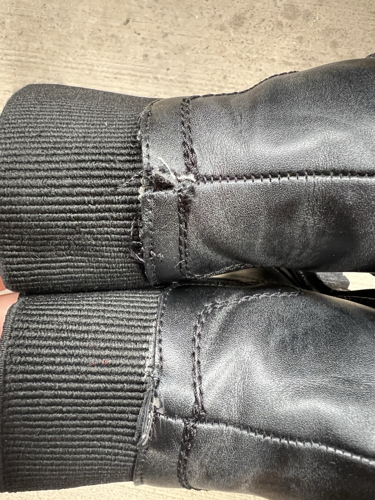 NC Women’s Leather Black Boots Size 8.5 Thick Sole Lace Up