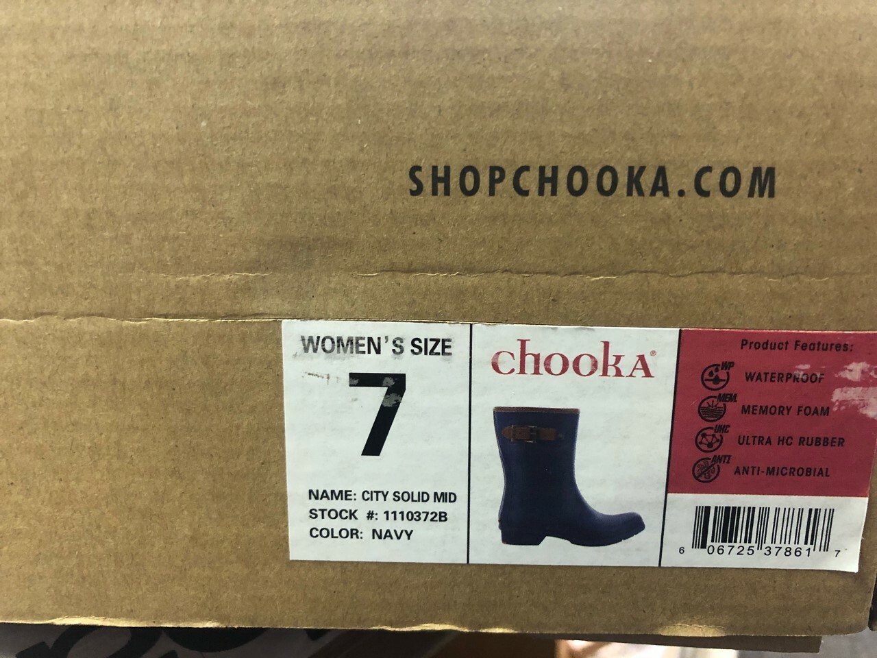 Chooka Women’s Mid-Height Memory Foam Rain Boot, Navy, Size 7