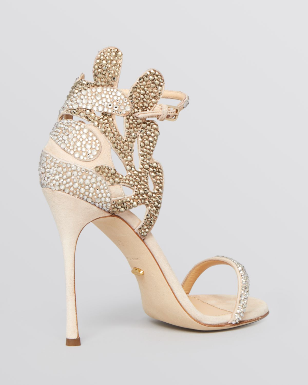 $2275 New MATISSE Filigree Sergio Rossi NUDE ROYAL STRASS Shoes Wedding 40 40.5