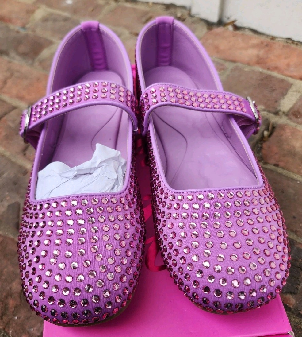 Olivia Miller Women’s Dawn Rhinestone Mary Jane Ballet Flats, Lavender, Size 9M