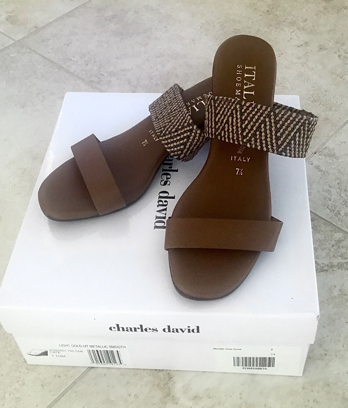 Italian Shoemaker Slide Sandals – Size 7.5, Crafted in ITALY Excellent Condition