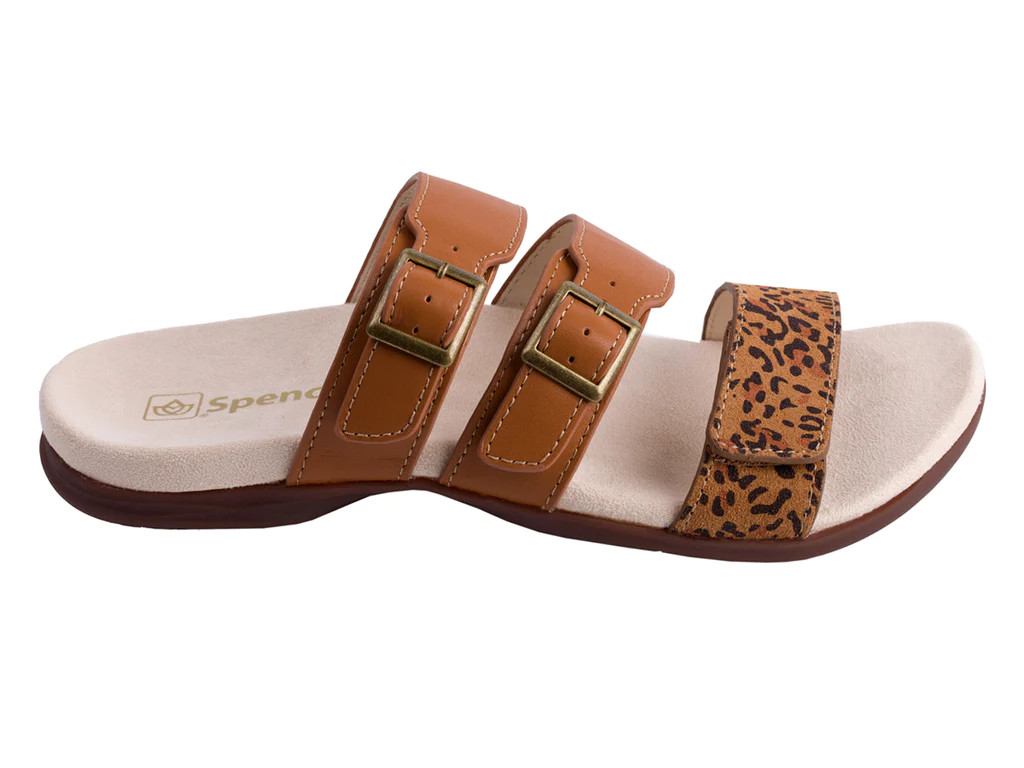 Spenco Total Support Orthotic Slide Women’s Sandals Cheetah Sz 9 1/2