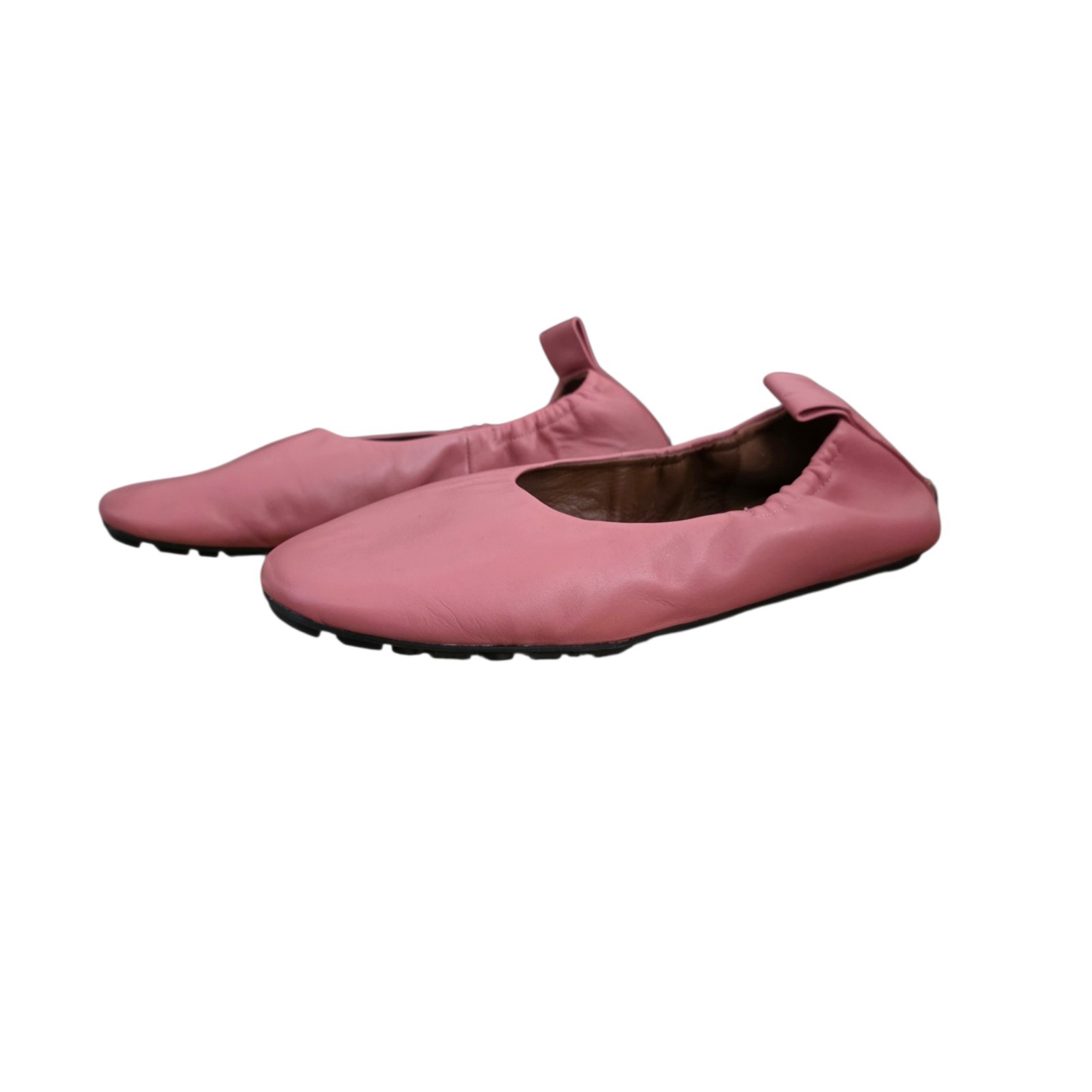Aquatalia Quortney Waterproof Pull Tab Leather Ballet Flats Pink 8 EUC