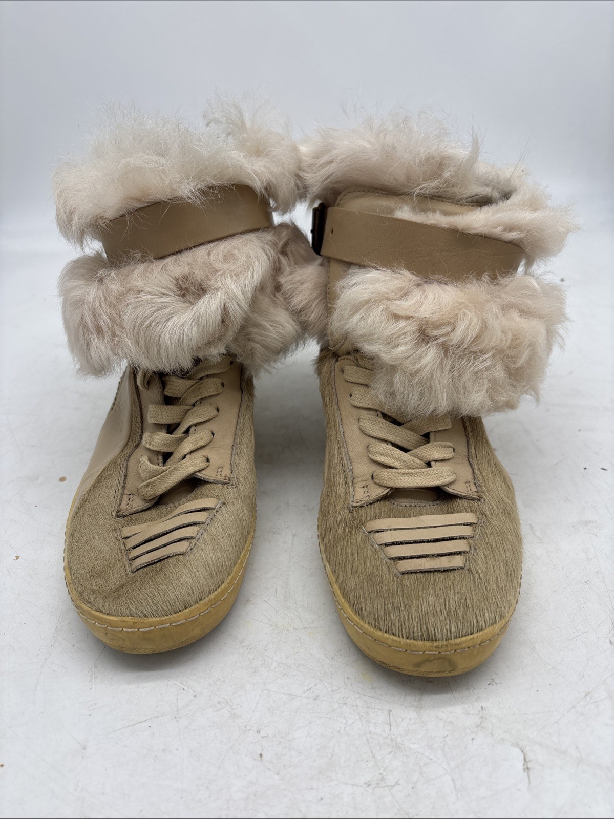 Puma ALEXANDER McQUEEN FUR JOUSTESSE Hi Sneaker Boot Shoe WEAR 2 WAY Womens 7.5