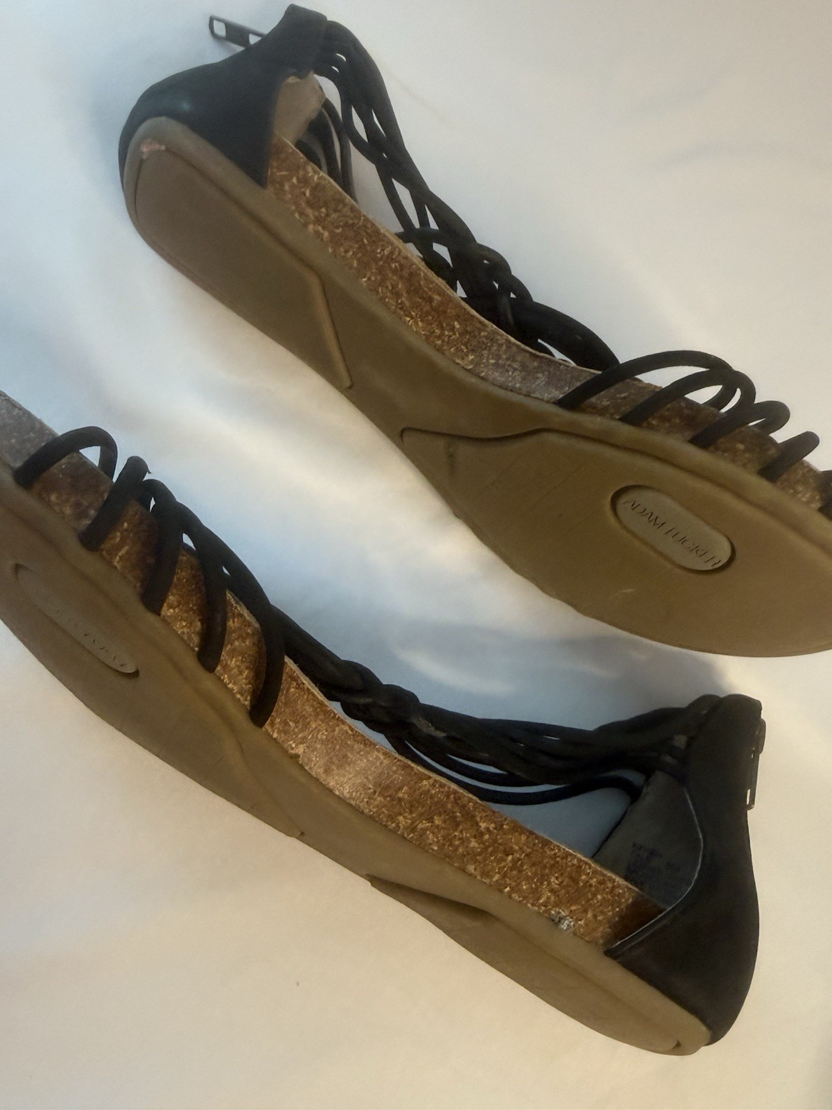 Adam Tucker by Me Too Cali Black Open Toe Gladiator CushIoned Sandal Sz 8