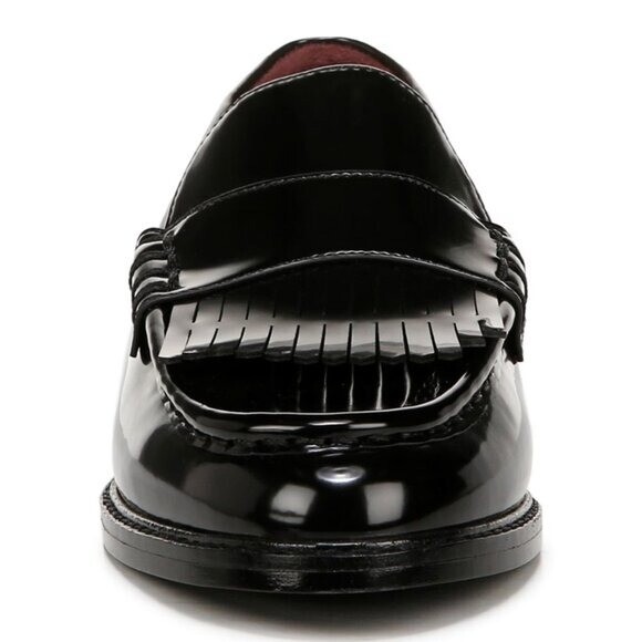 NEW FRANCO SARTO Women’s Alonzo Loafer Color: Black Faux Leather Fringe
