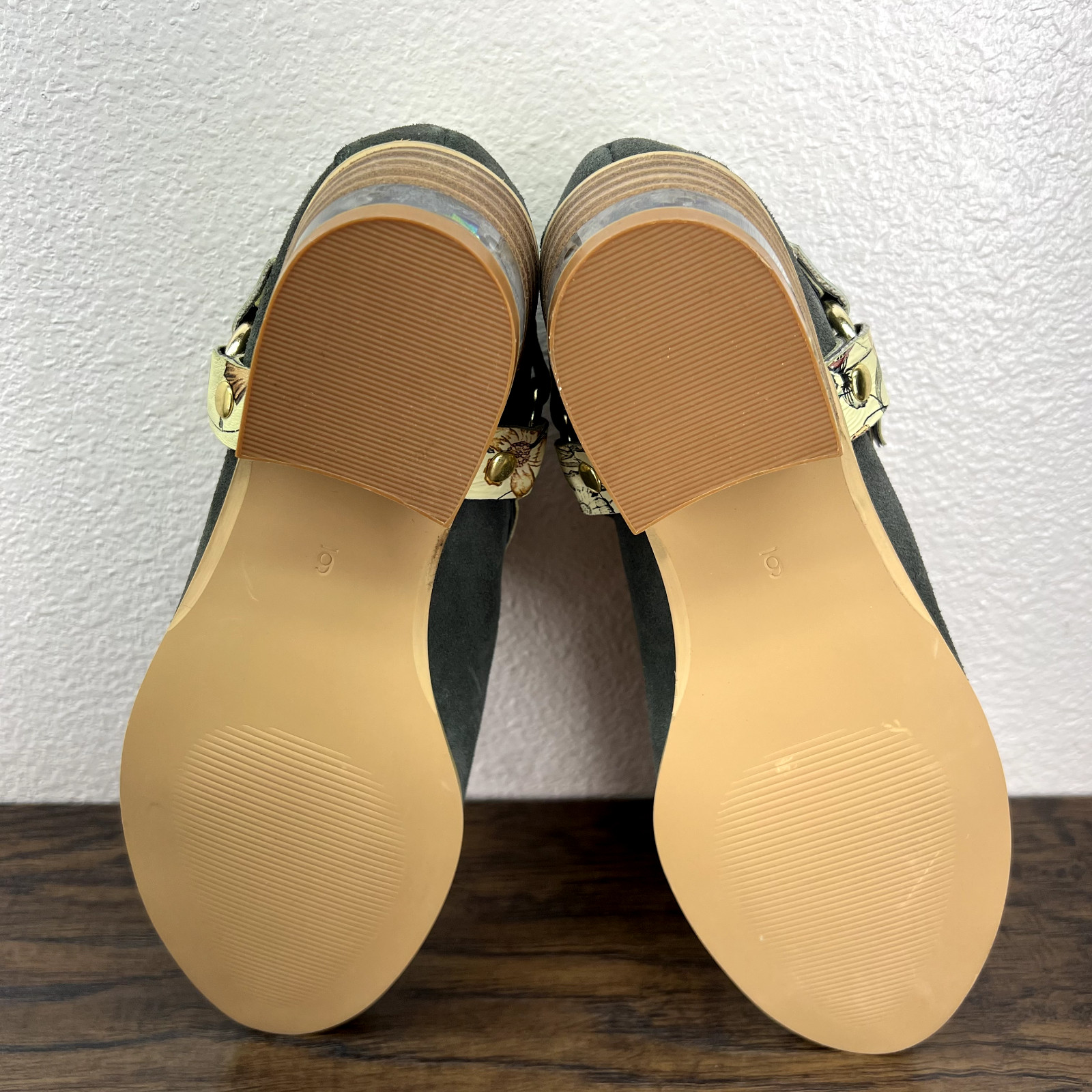 Farylrobin Boots Anthropologie Floral 6 Ankle Dark Gray Suede Harness Slip On