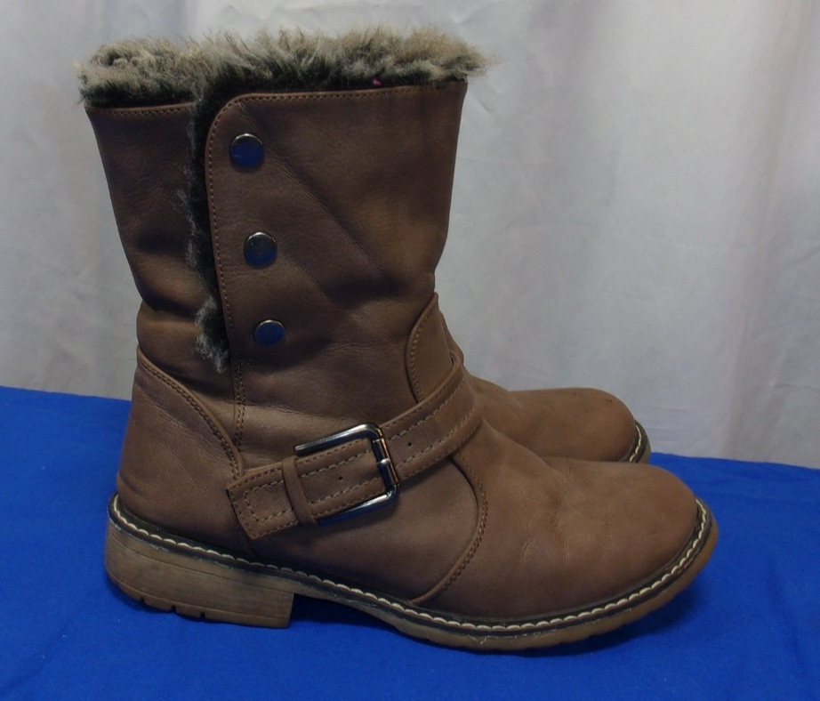 DESIGNER PATRIZIA by SPRING STEP FAUX FUR LINED WARM WINTER BROWN BOOTS SIZE 7.5