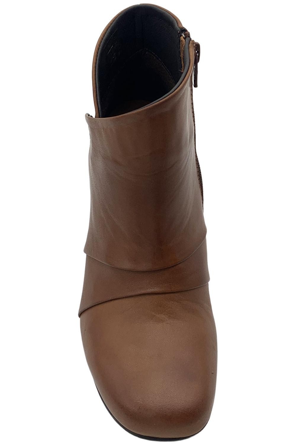 Miz Mooz Leather Heeled Ankle Boots Haydin Brandy