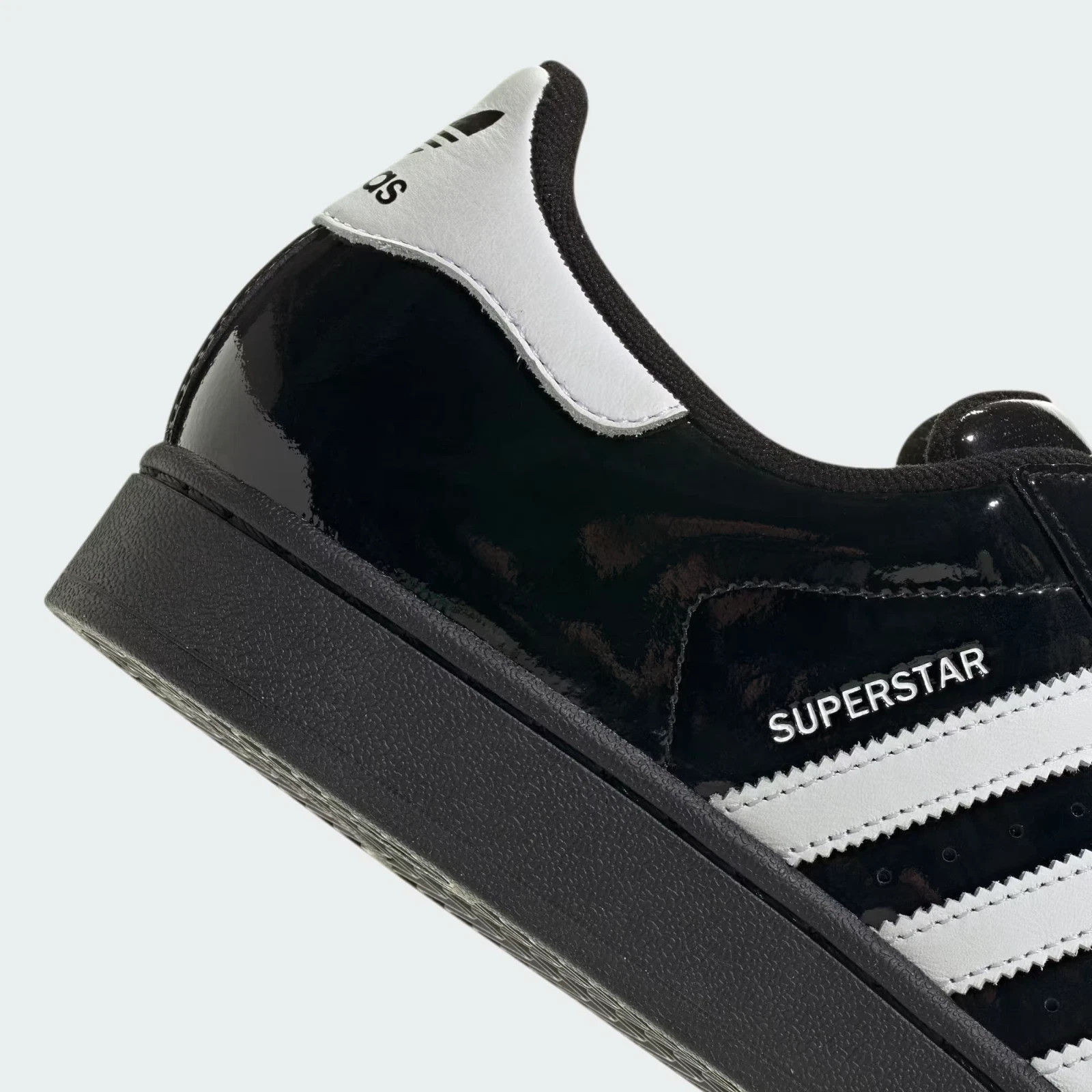 Adidas Superstar II Womens Size 6 Patent Leather Shoes Core Black /White NEW