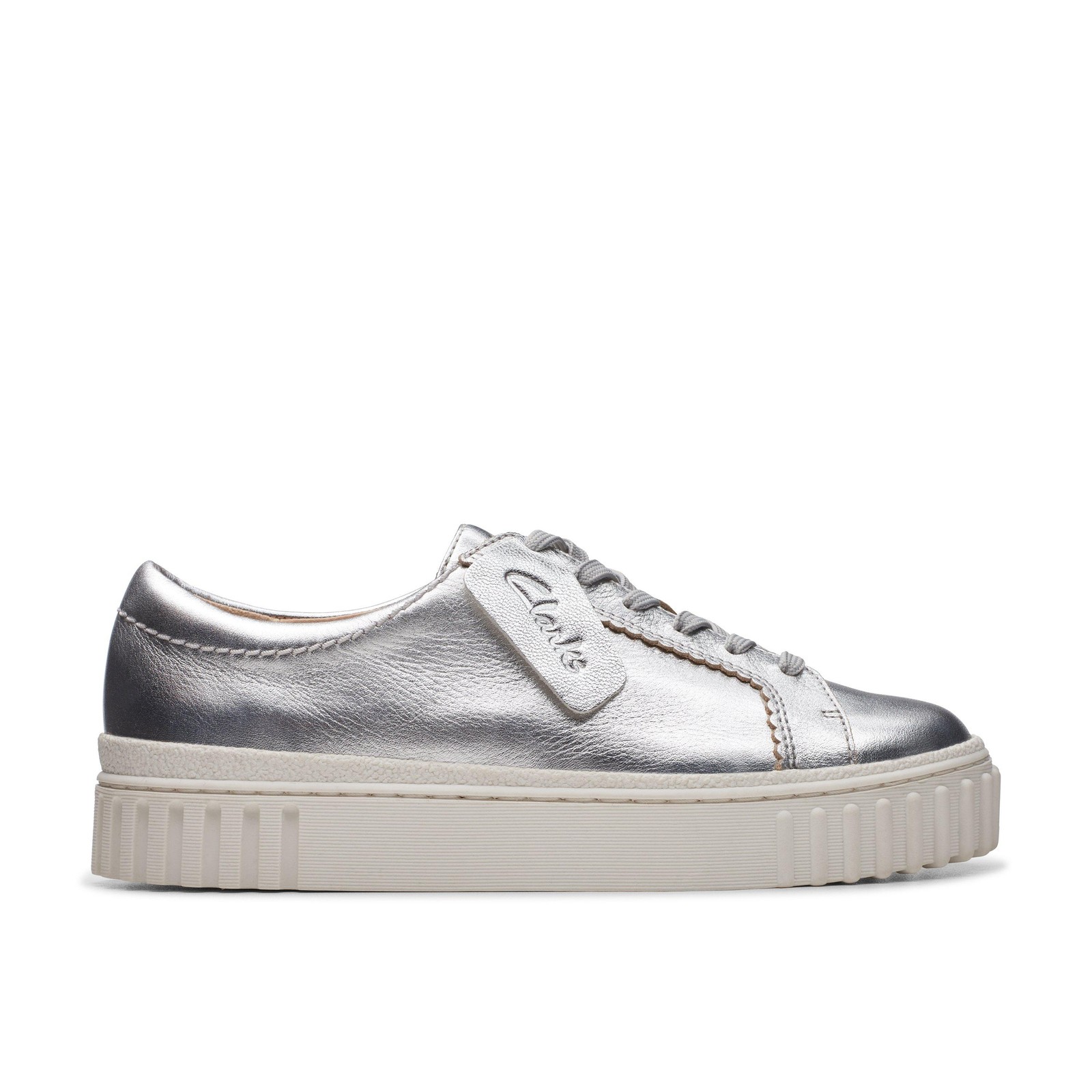 Clarks Womens Mayhill Walk Metallic Leather Casual Sneakers Shoes