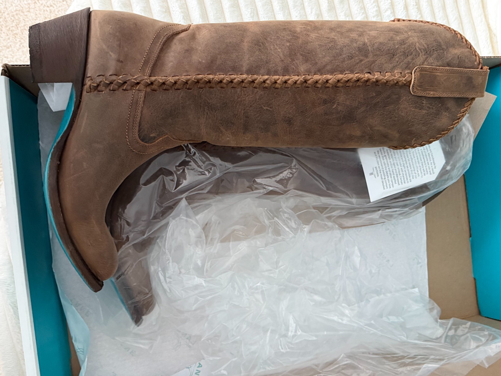 LANE Plain Jane (PJ) Brown 100% Leather Western Boots 7.0