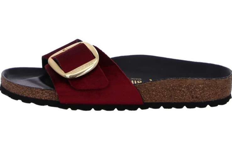 40 N Birkenstock N/W/B Madrid Big Buckle Rivet Logo Maroon Velvet DISCONTINUED